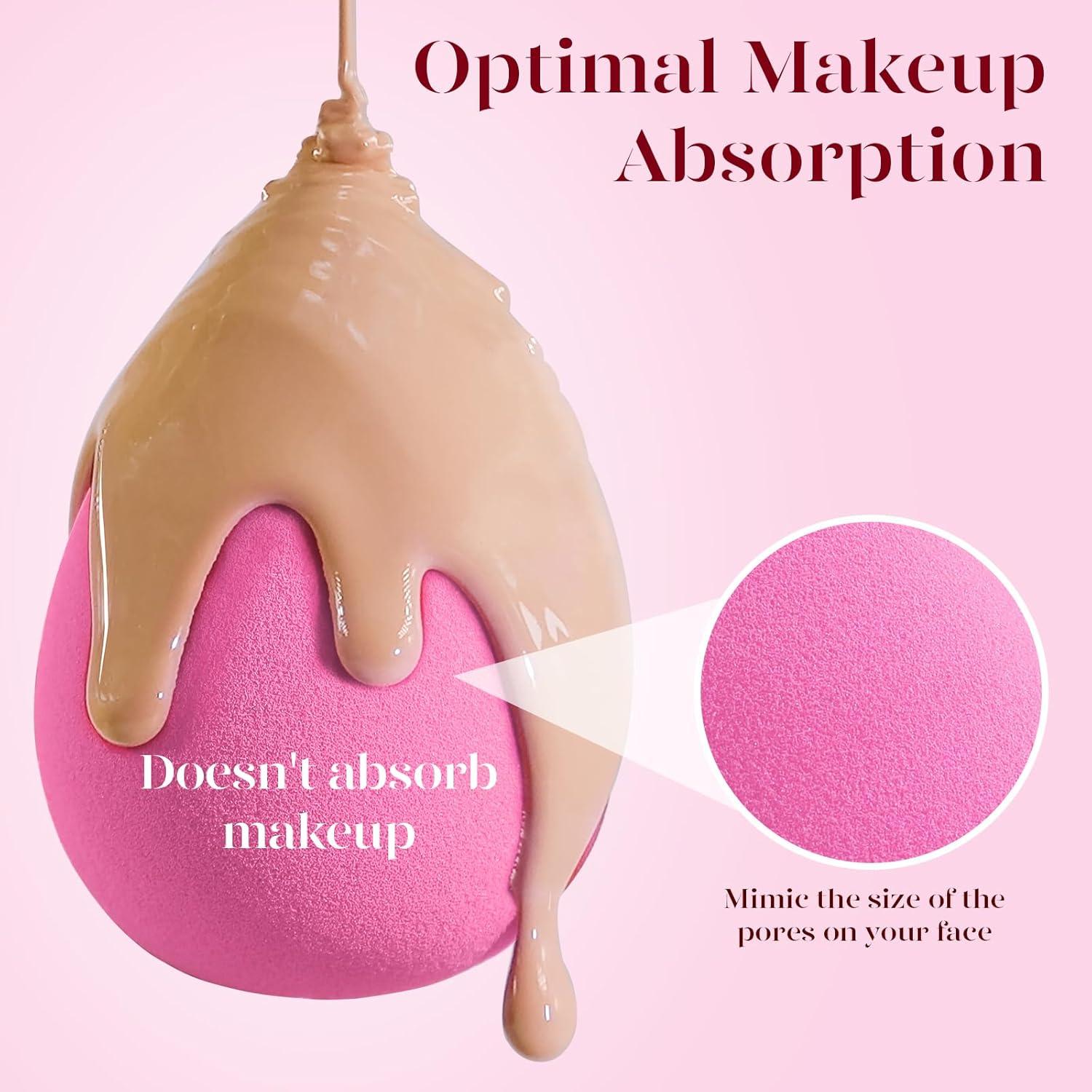 BEAKEY Juego de 6 Esponjas de Maquillaje Sin Látex Rosa