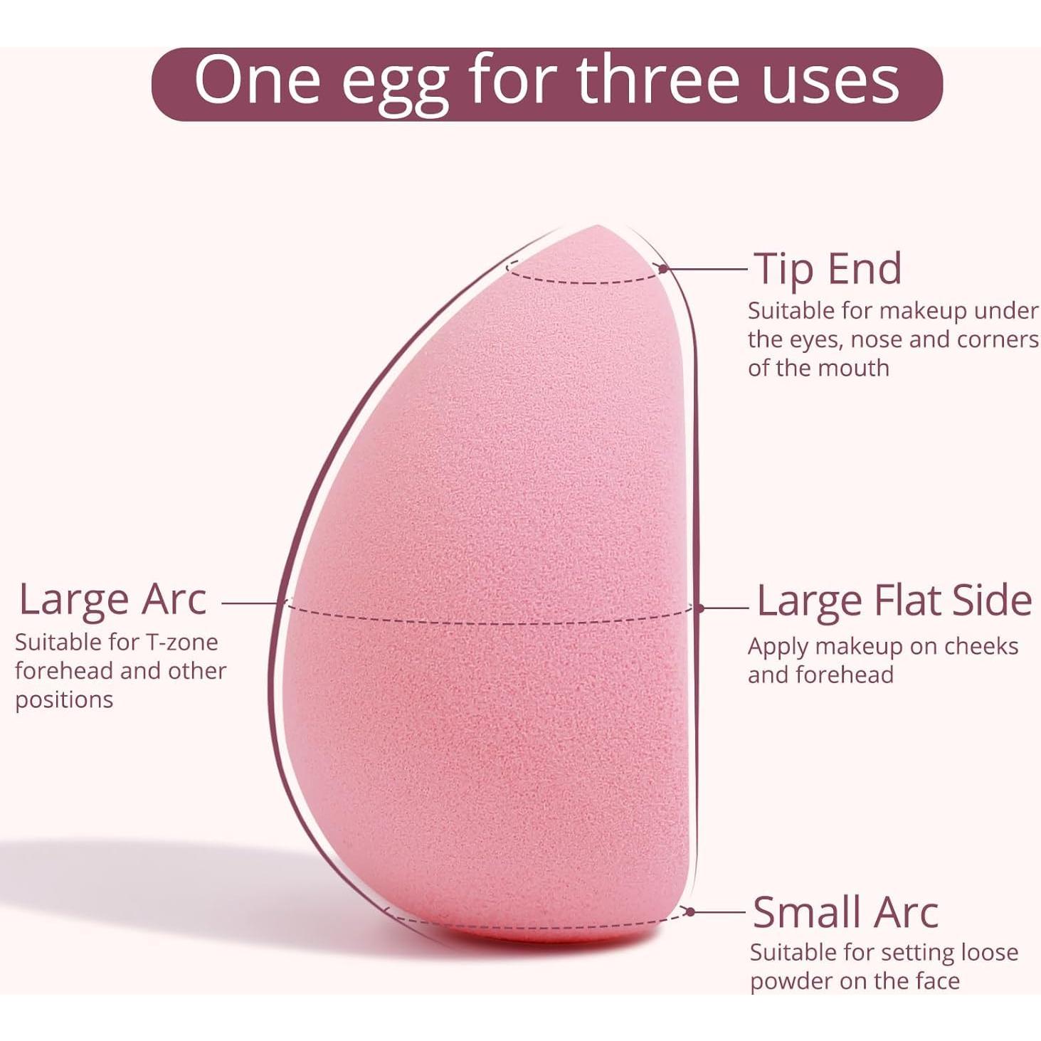 Esponjas de Maquillaje BEAKEY Dúo Rosa Libre de Látex 2 Unidades