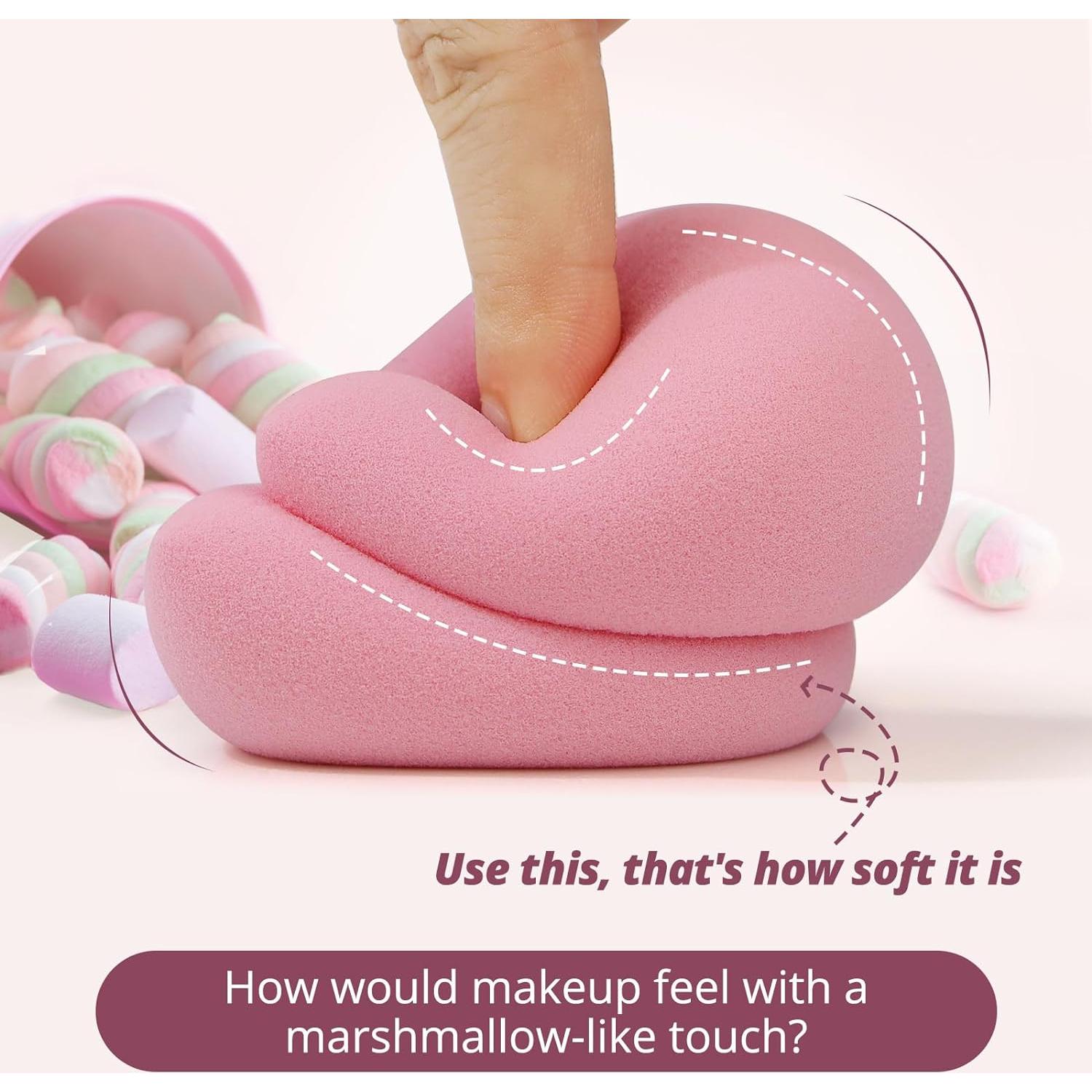 Esponjas de Maquillaje BEAKEY Dúo Rosa Libre de Látex 2 Unidades