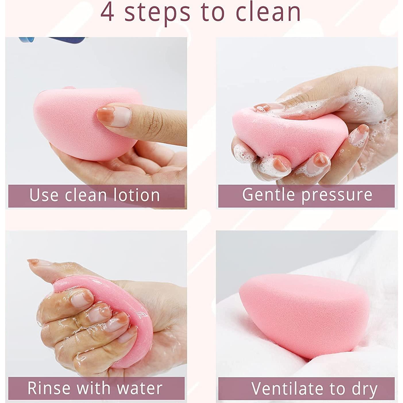 Esponjas de Maquillaje BEAKEY Dúo Rosa Libre de Látex 2 Unidades