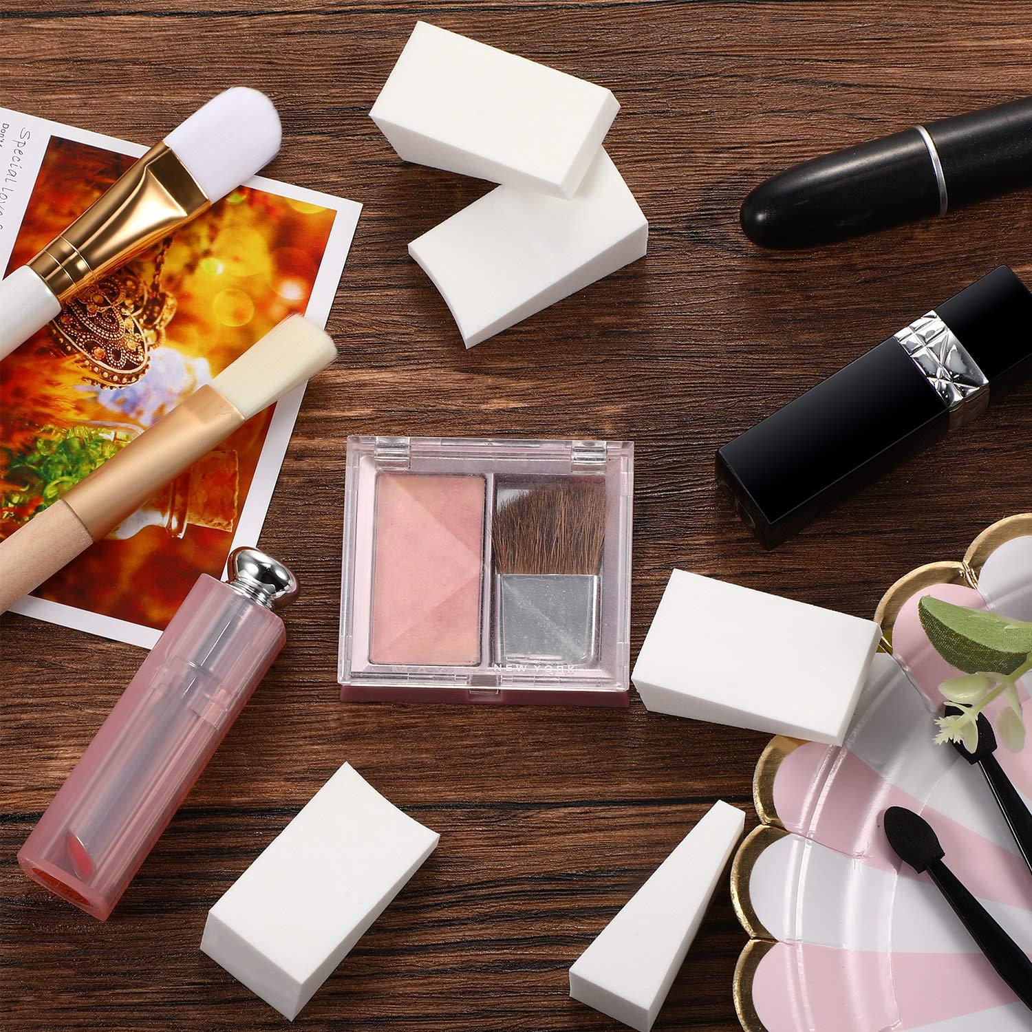 100 Esponjas de Maquillaje Sin Láttex TecUnite - Cuñas Blancas