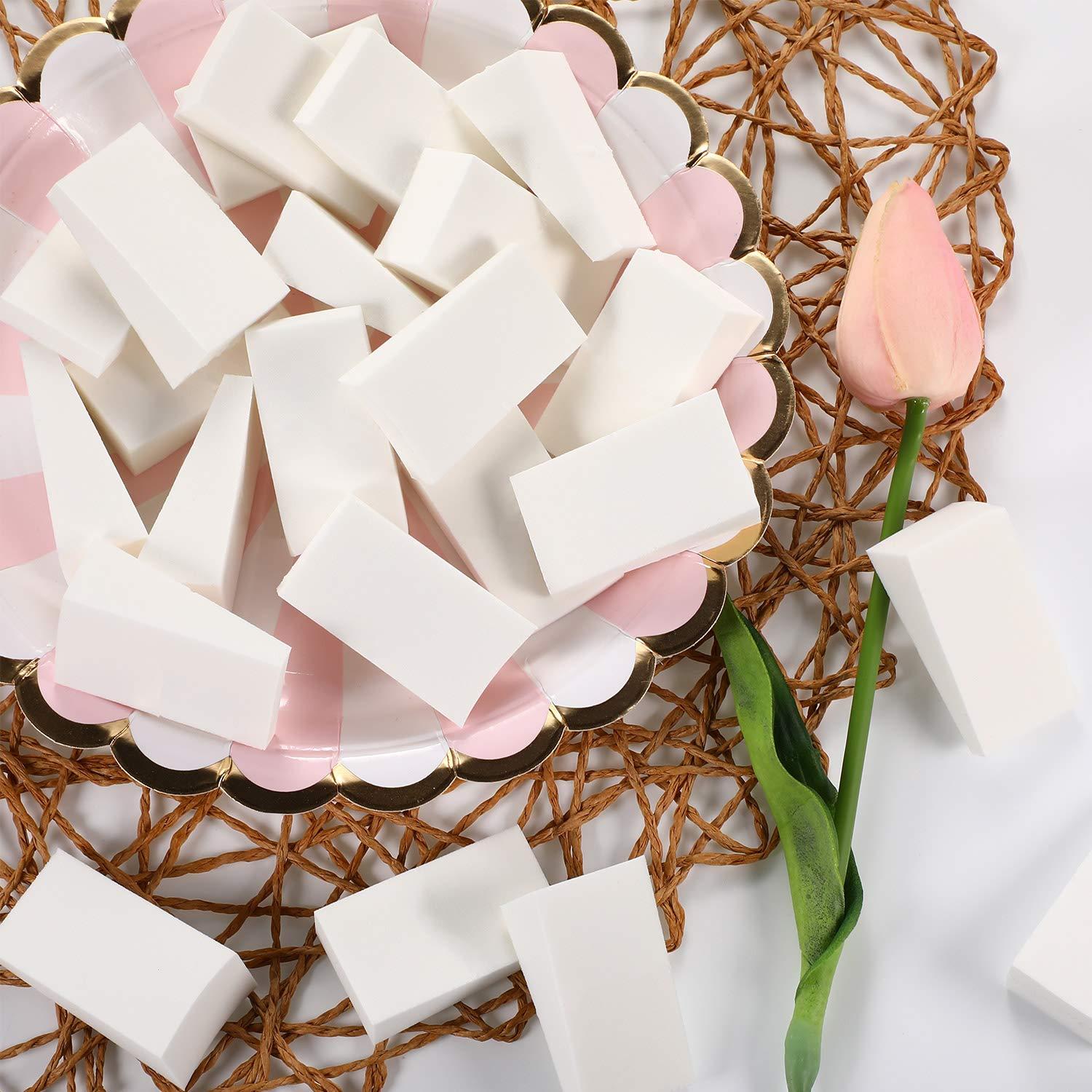 100 Esponjas de Maquillaje Sin Láttex TecUnite - Cuñas Blancas