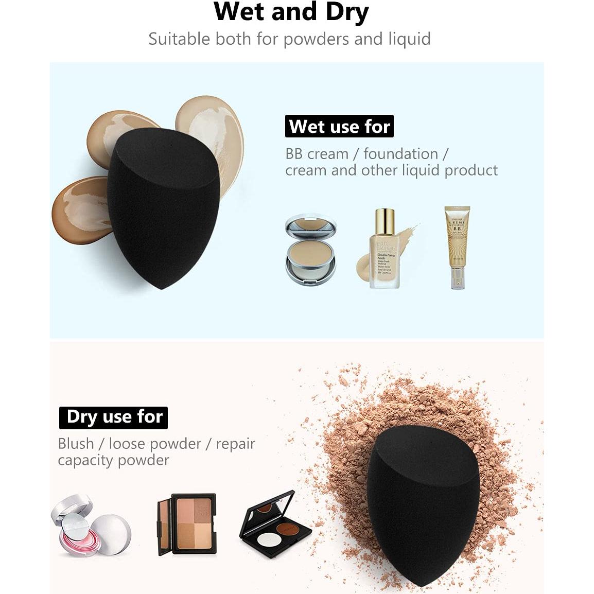 Esponjas de Maquillaje InnoGear 10 Pcs Set Negro Básico