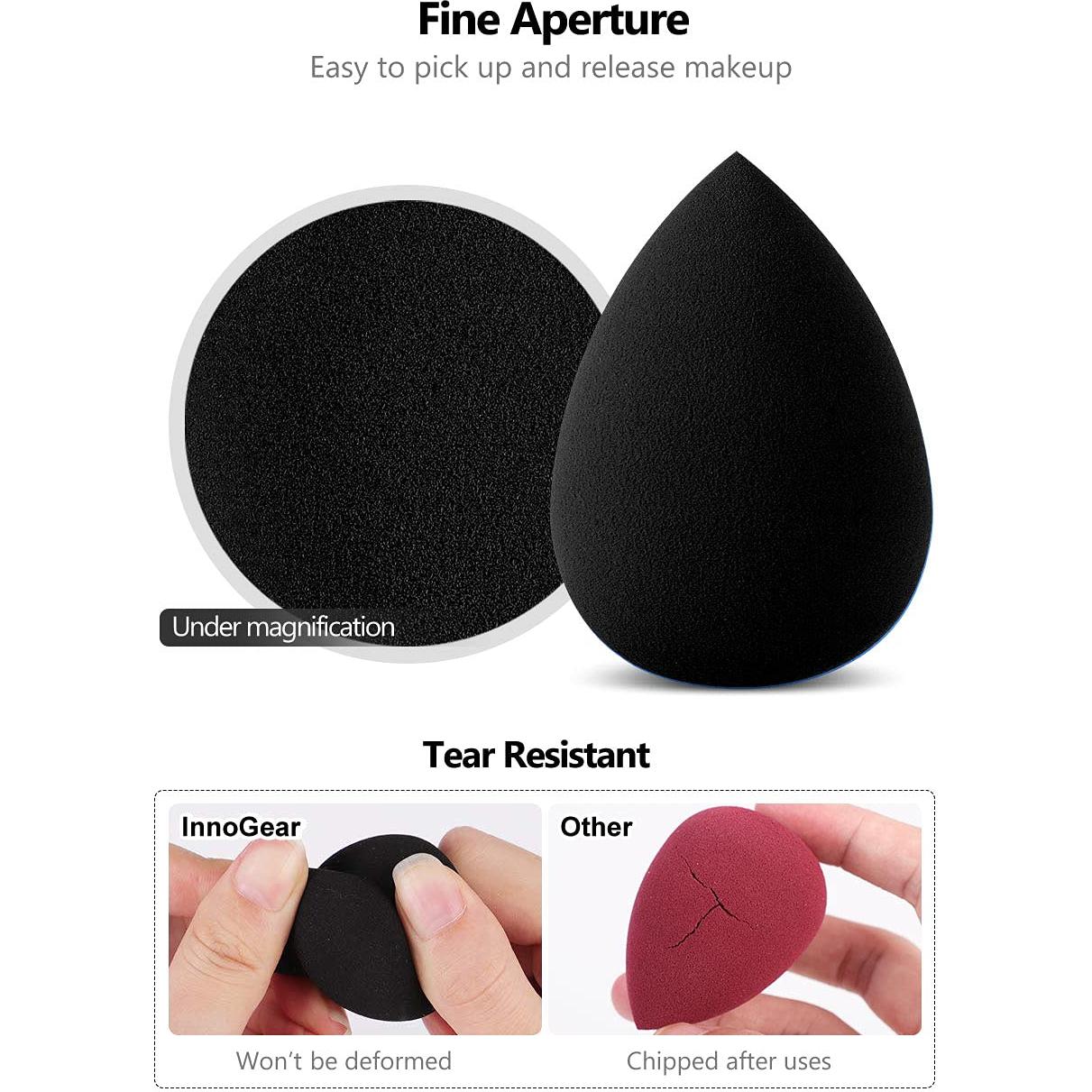 Esponjas de Maquillaje InnoGear 10 Pcs Set Negro Básico