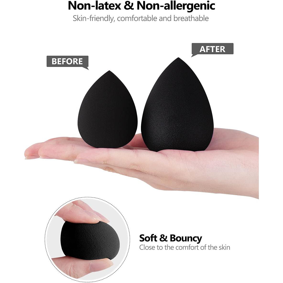 Esponjas de Maquillaje InnoGear 10 Pcs Set Negro Básico