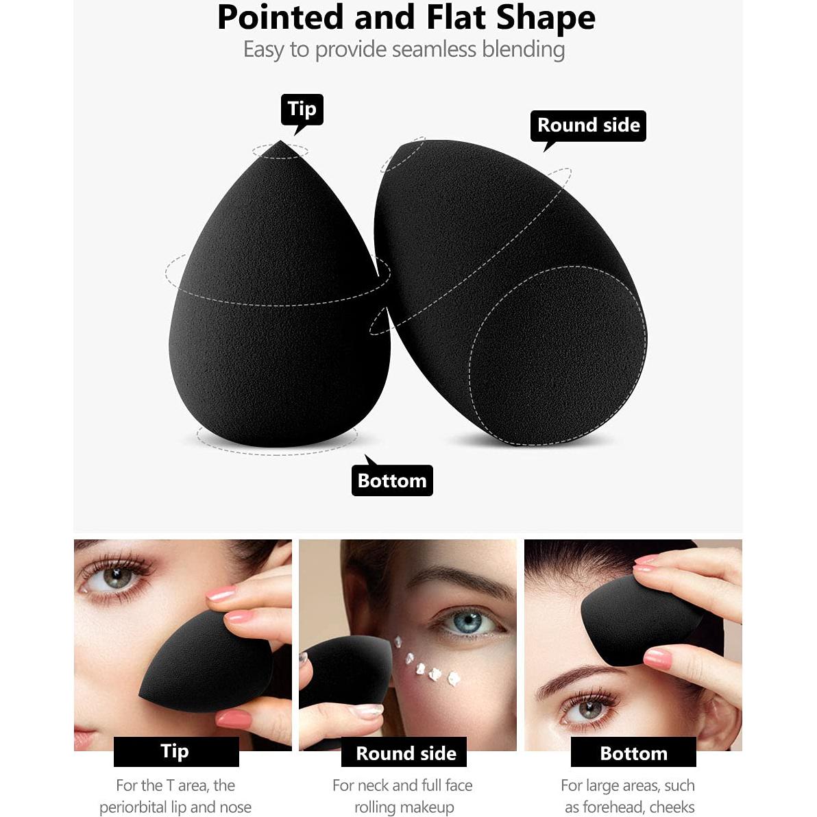 Esponjas de Maquillaje InnoGear 10 Pcs Set Negro Básico