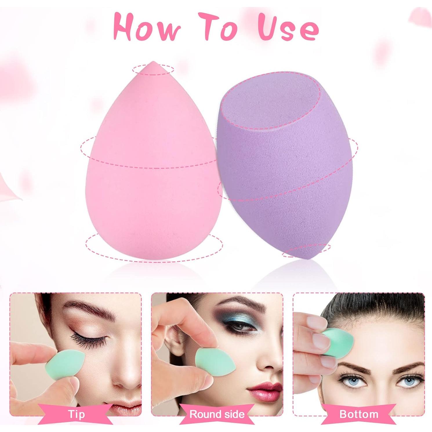 40 Esponjas de Maquillaje Mini WSICSE Multicolor Suaves