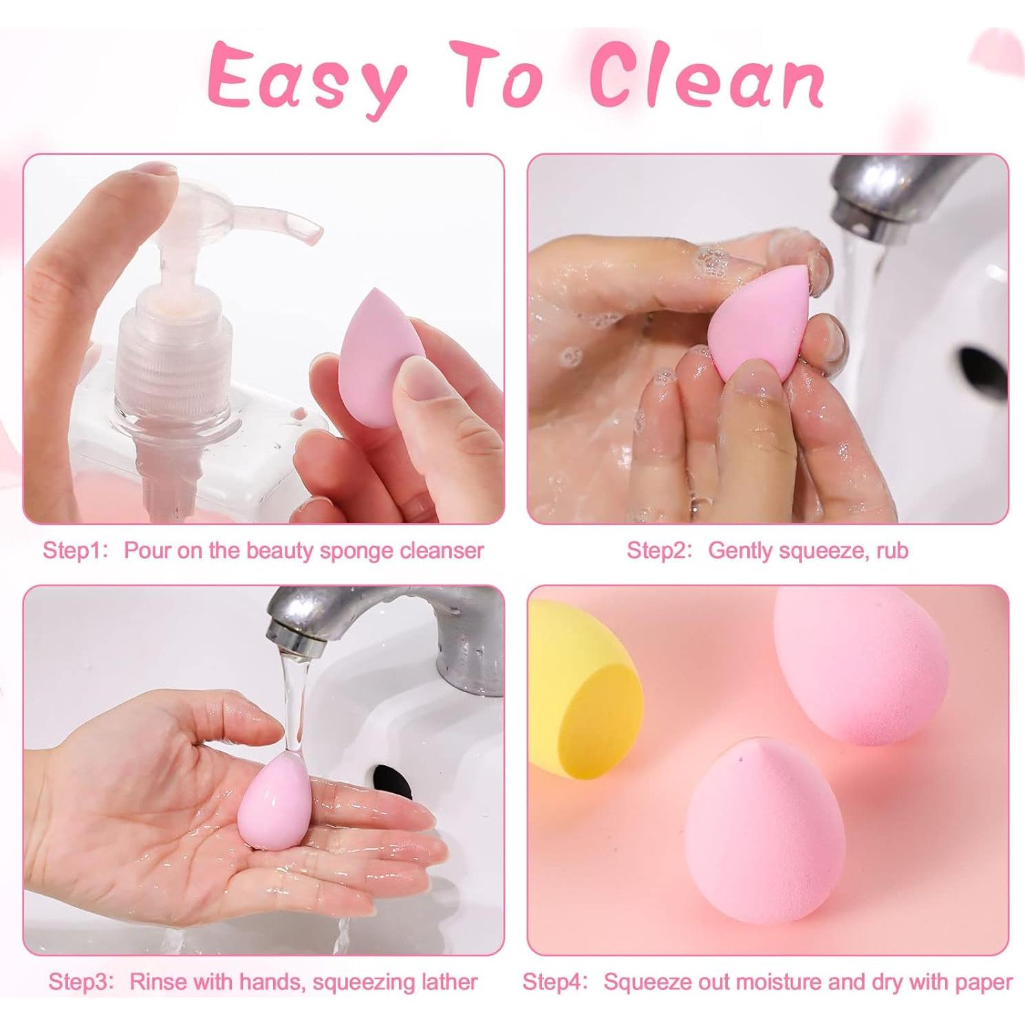 40 Esponjas de Maquillaje Mini WSICSE Multicolor Suaves