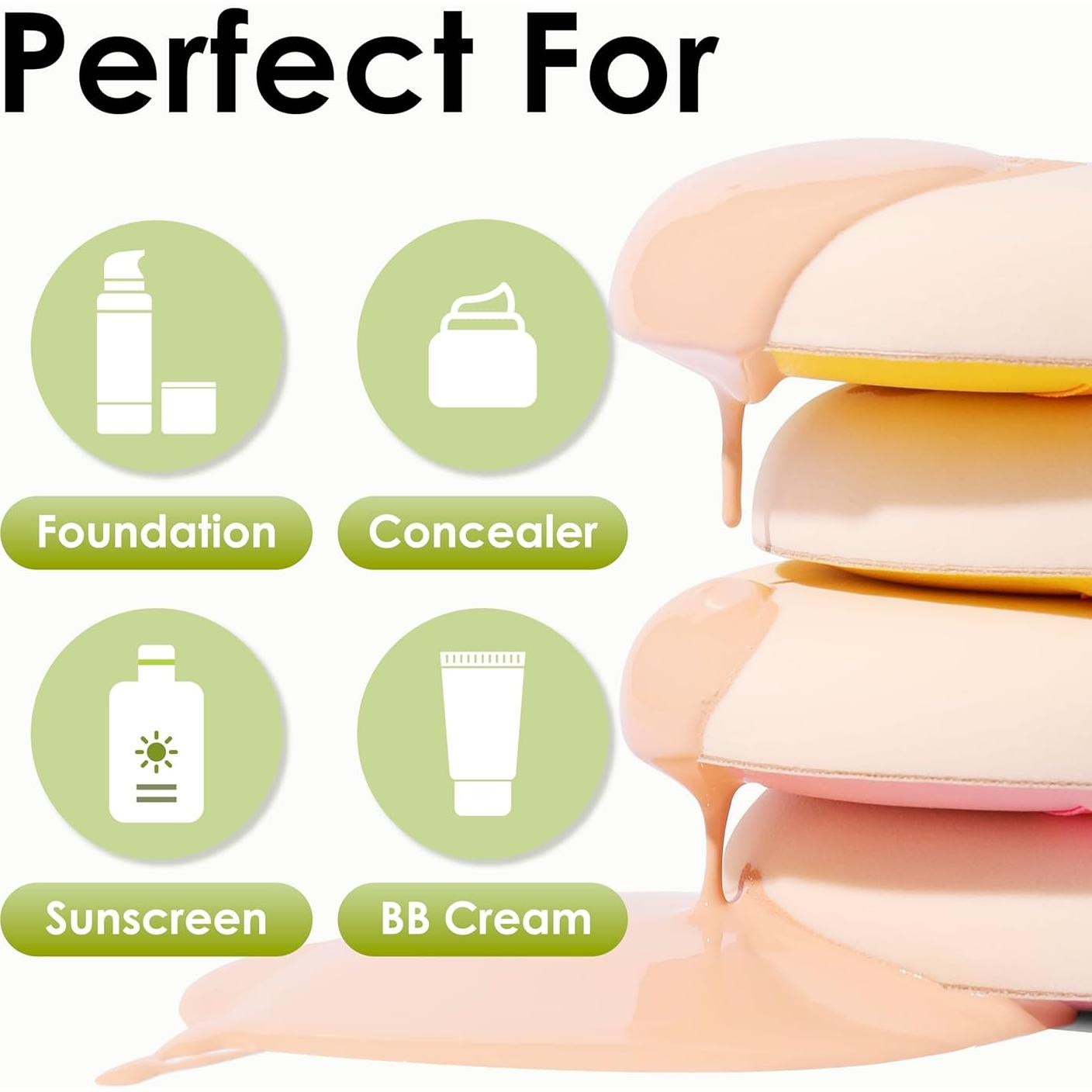 Esponjas de Maquillaje Cool Angle 5 Piezas Verde Mediana