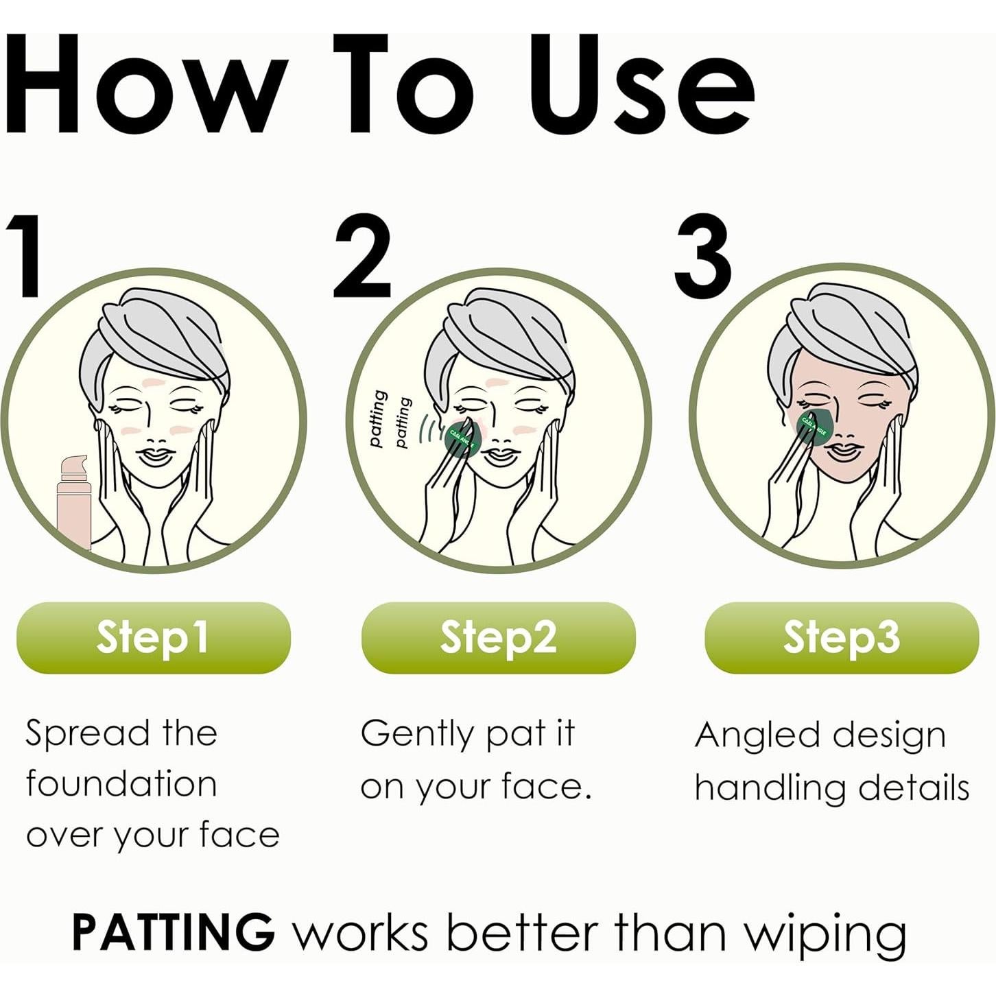 Esponjas de Maquillaje Cool Angle 5 Piezas Verde Mediana