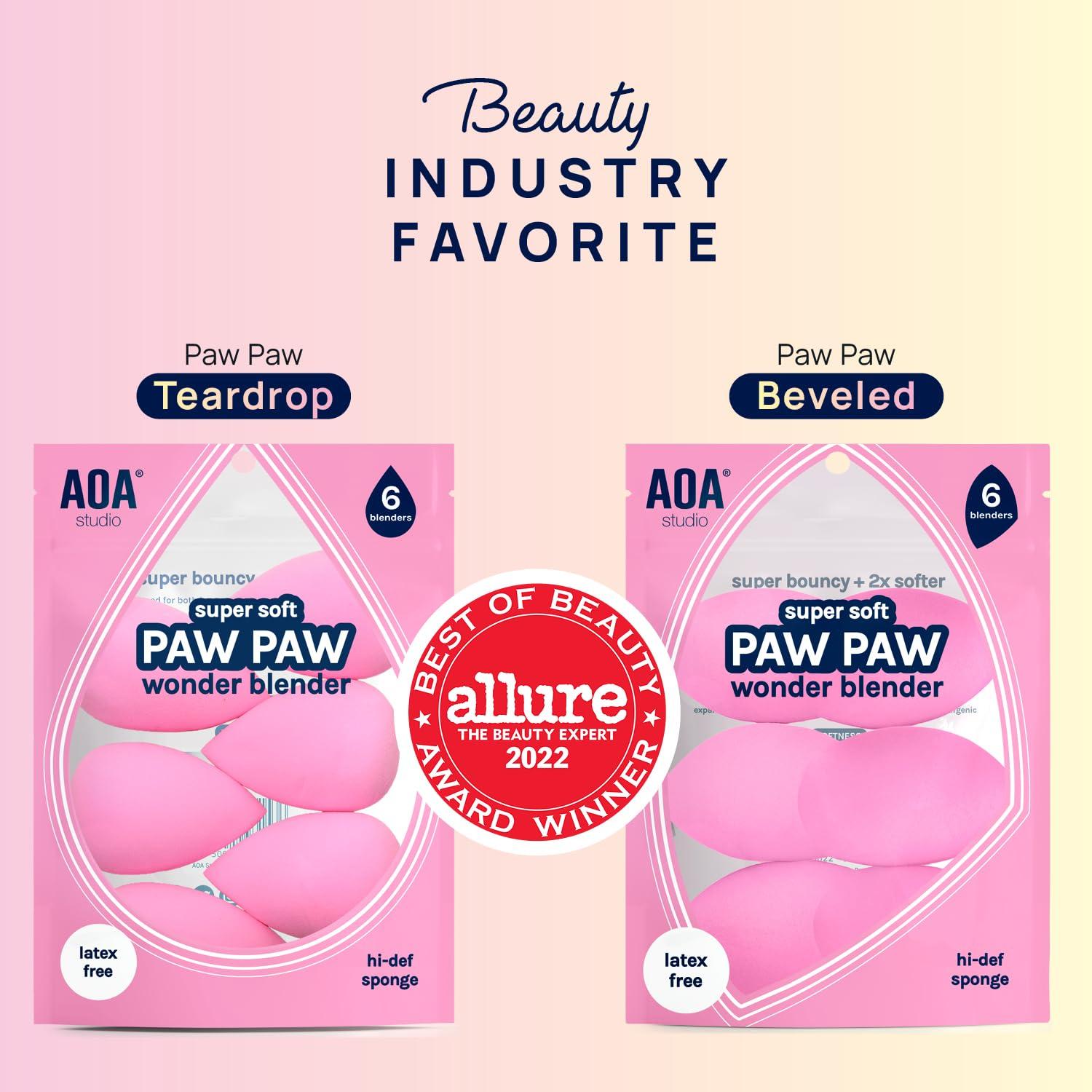 Conjunto de 6 Esponjas de Maquillaje AOA Studio Rosa Sin Látex