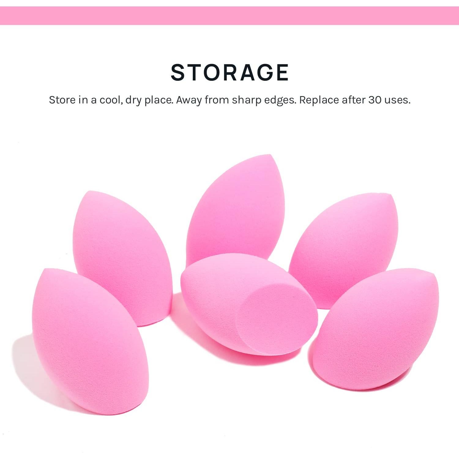 Conjunto de 6 Esponjas de Maquillaje AOA Studio Rosa Sin Látex