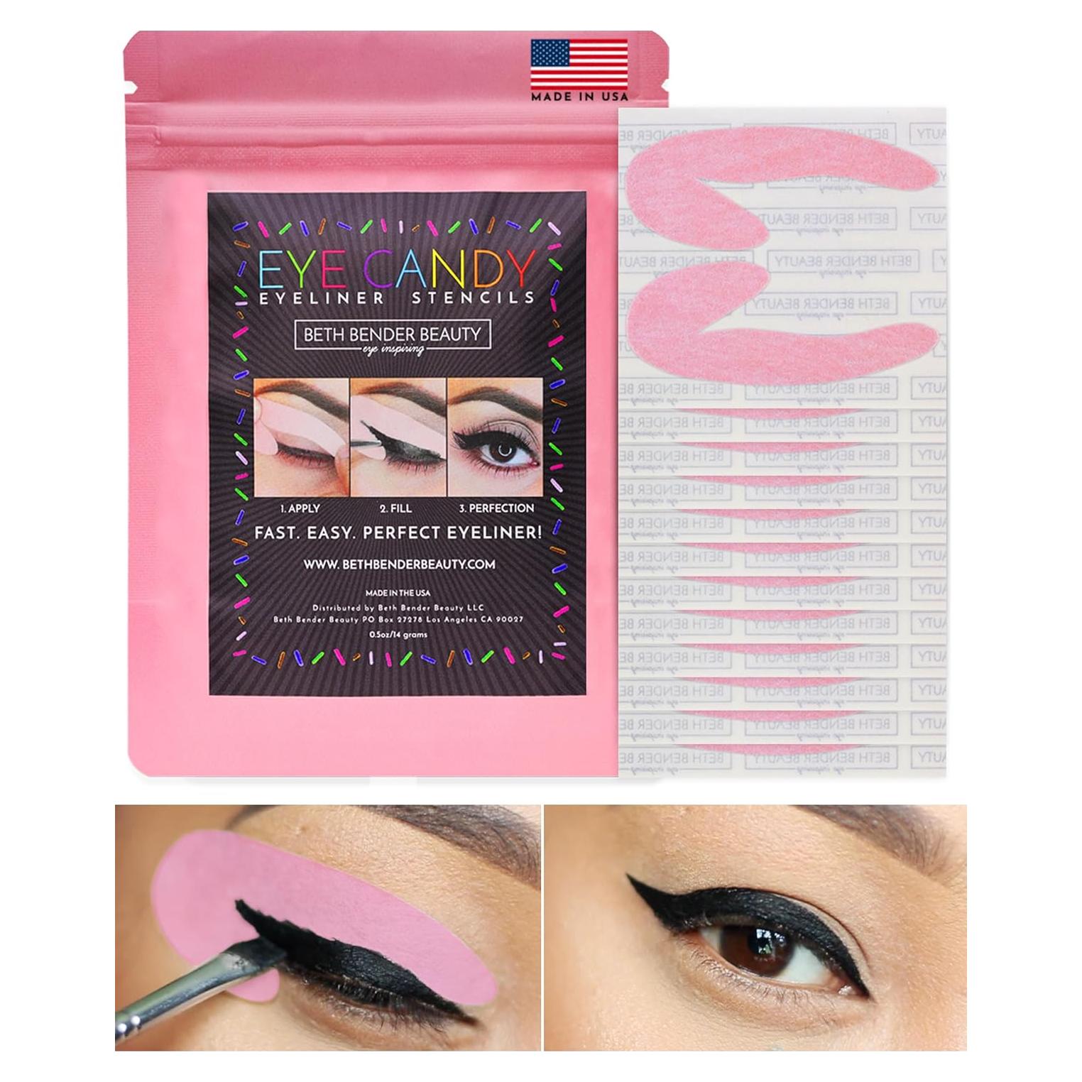 Plantillas de Eyeliner Beth Bender - 24 Piezas Hipoalergénicas