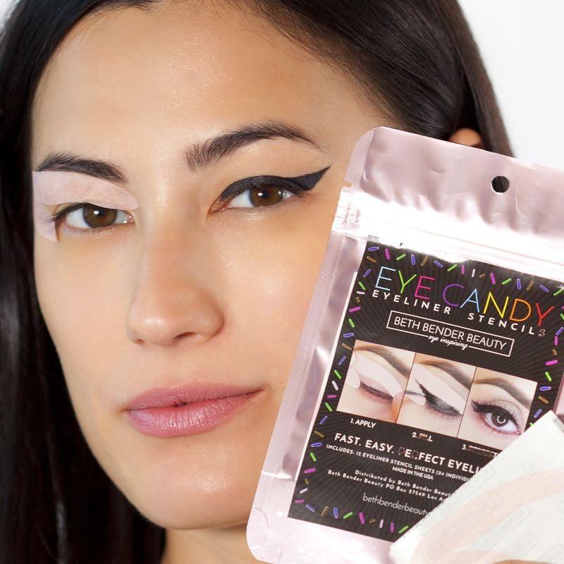Plantillas de Eyeliner Beth Bender - 24 Piezas Hipoalergénicas
