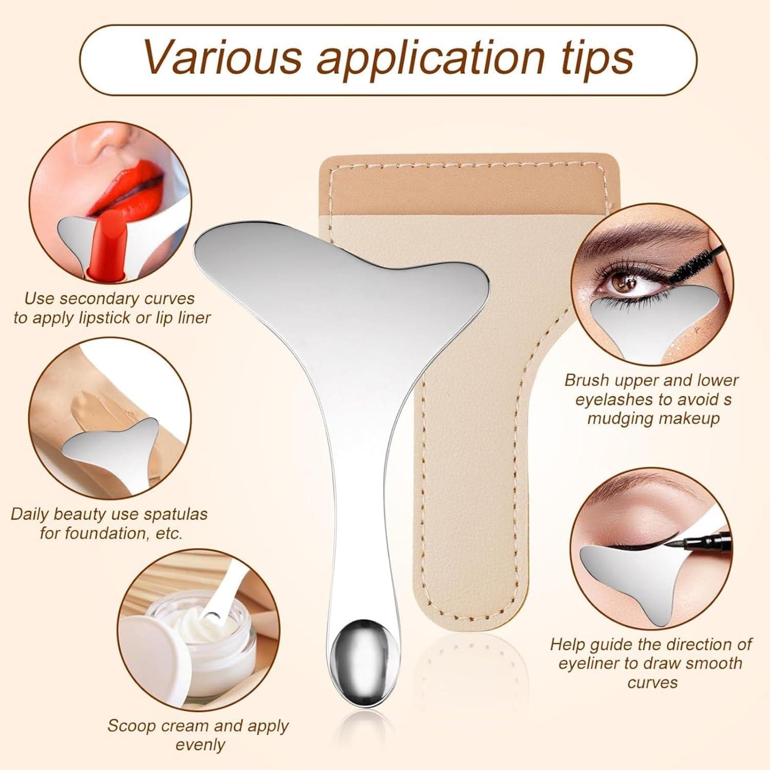 Plantillas de Eyeliner Profesional Acero Inoxidable 2PCS