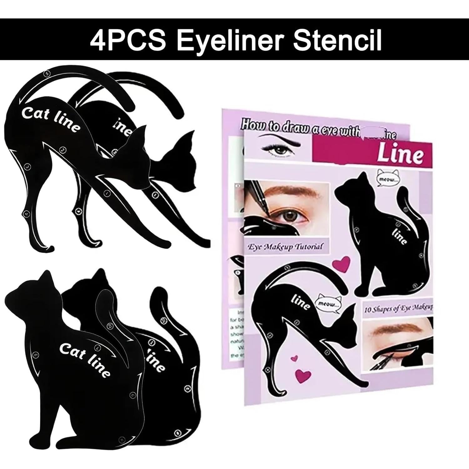 Plantillas de Delineador de Ojos IDDFEVE - 4 Pcs, 10 Estilos