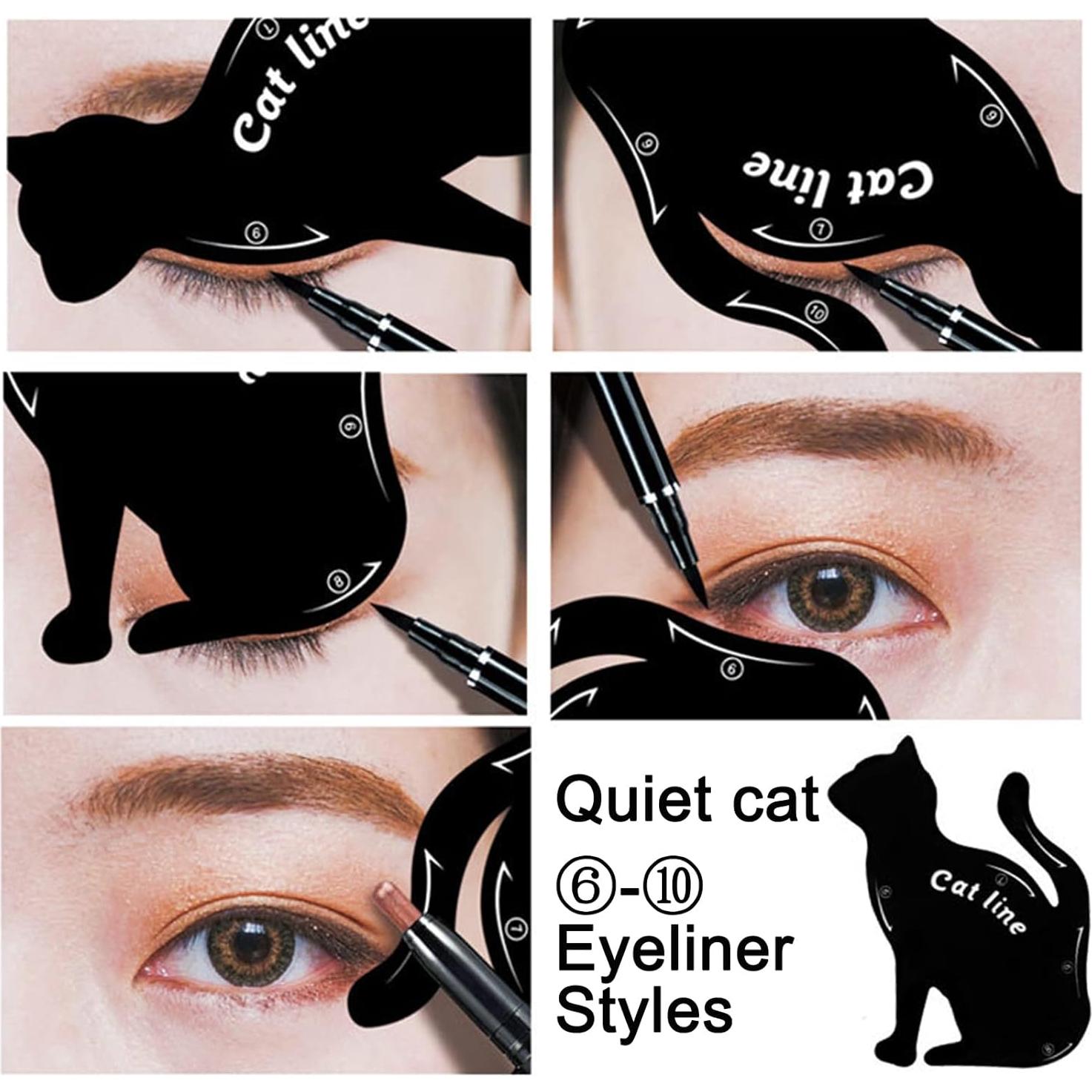 Plantillas de Delineador de Ojos IDDFEVE - 4 Pcs, 10 Estilos