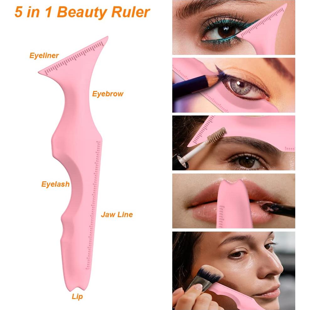 Plantillas de Delineador de Ojos URGINO 5 en 1 Reutilizables Rosa