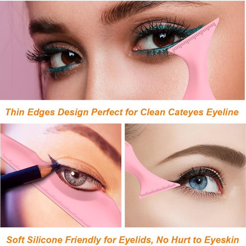 Plantillas de Delineador de Ojos URGINO 5 en 1 Reutilizables Rosa