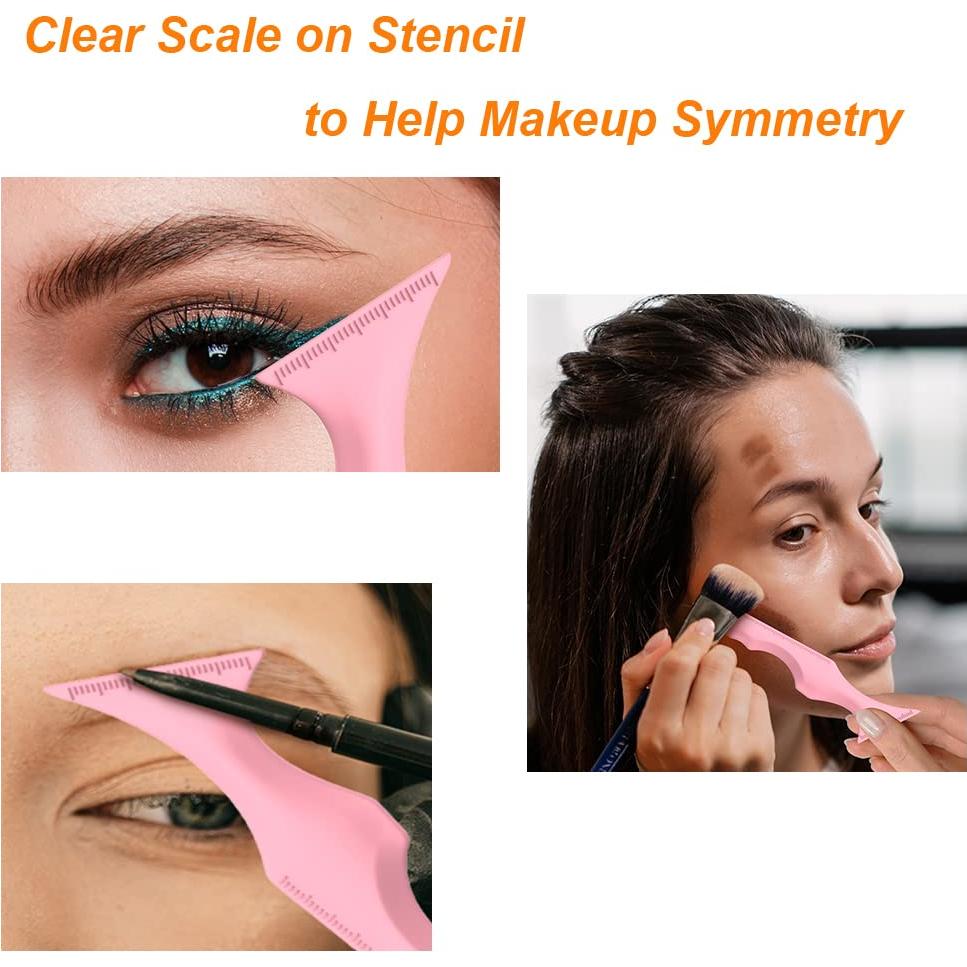 Plantillas de Delineador de Ojos URGINO 5 en 1 Reutilizables Rosa