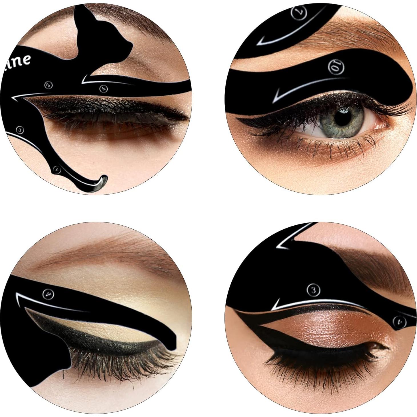 Plantillas de Eyeliner TailaiMei - 2 Piezas PVC Mate para Maquillaje