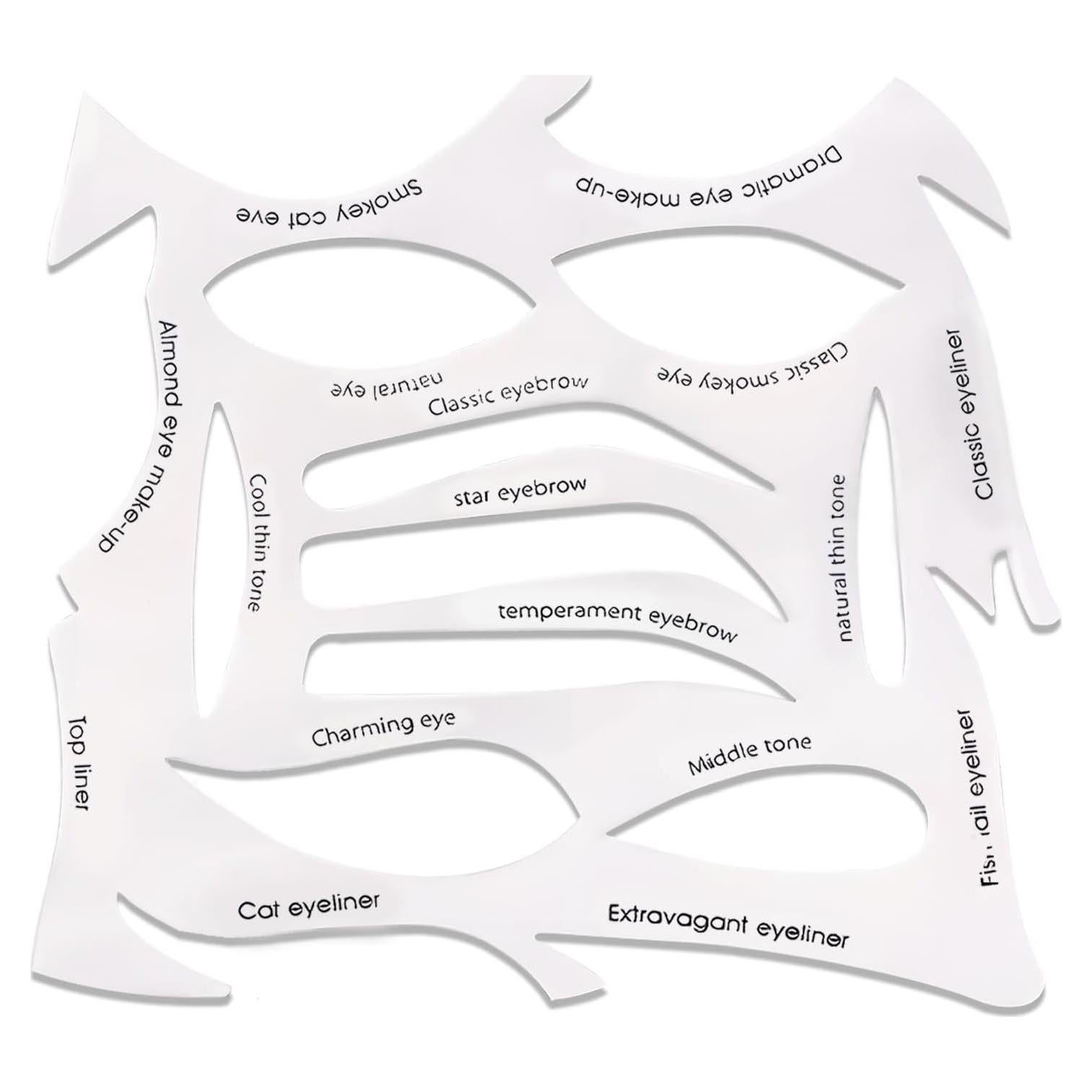 Kit de Plantillas para Maquillaje - Delineador, Cejas y Sombra