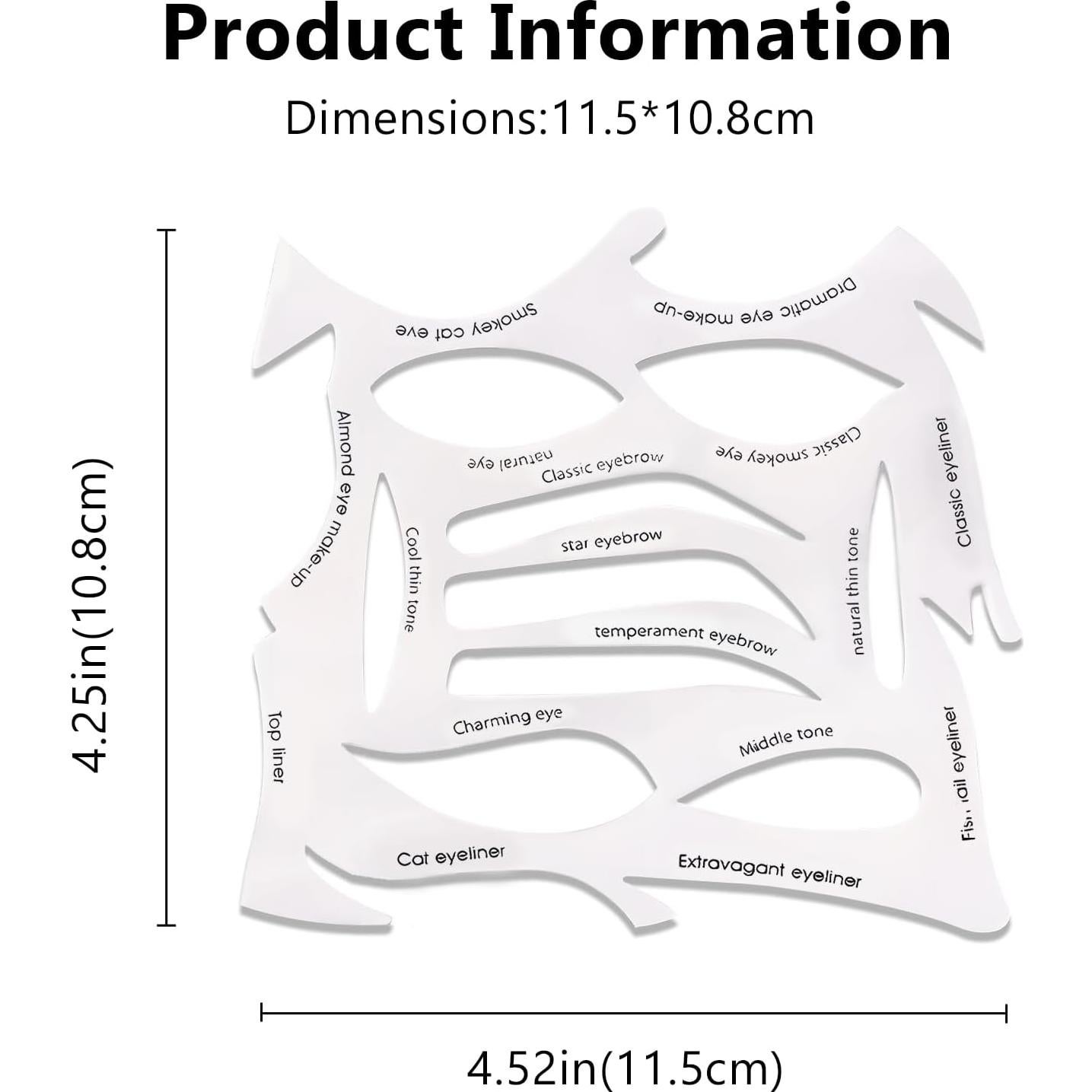 Kit de Plantillas para Maquillaje - Delineador, Cejas y Sombra