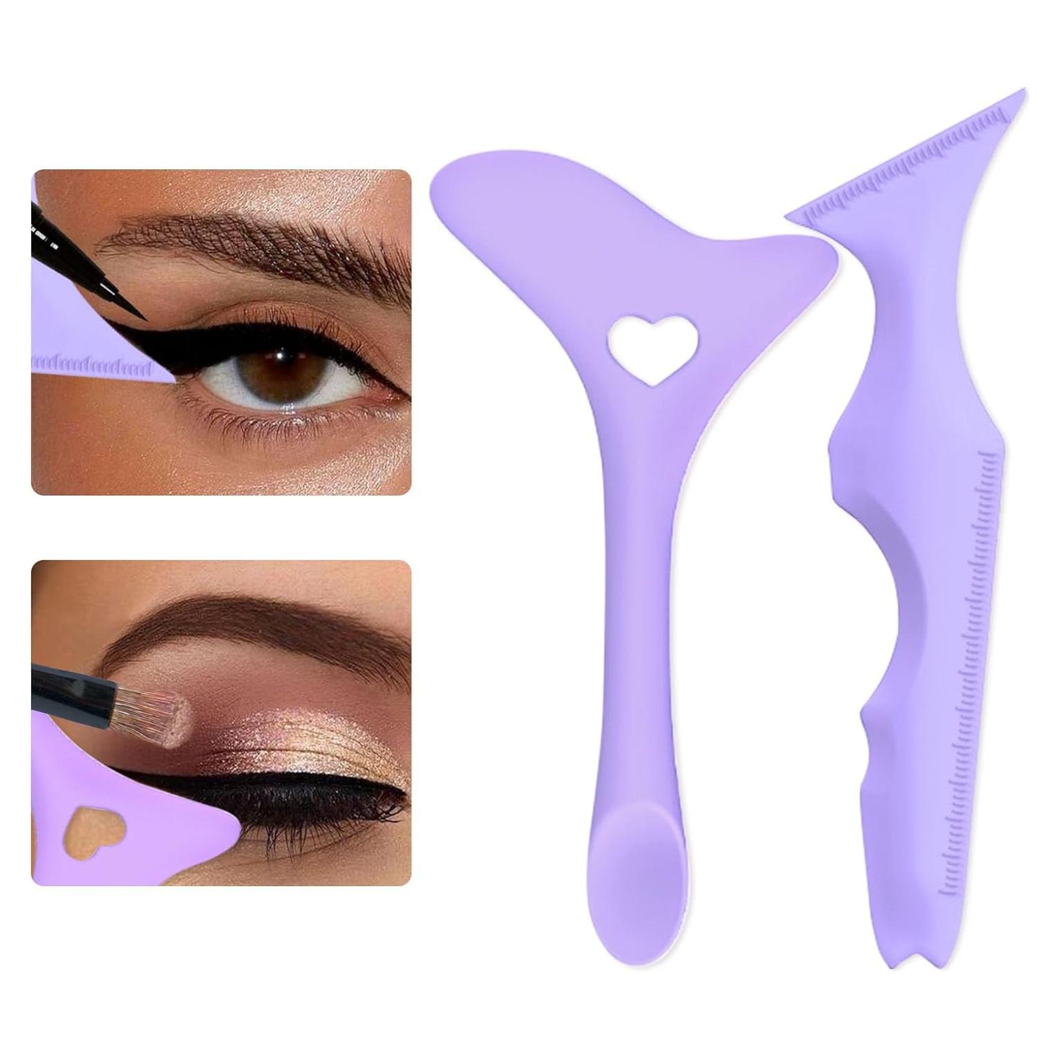 Set de Plantillas de Delineador IDDFEVE 2 Pcs Silicona Morado