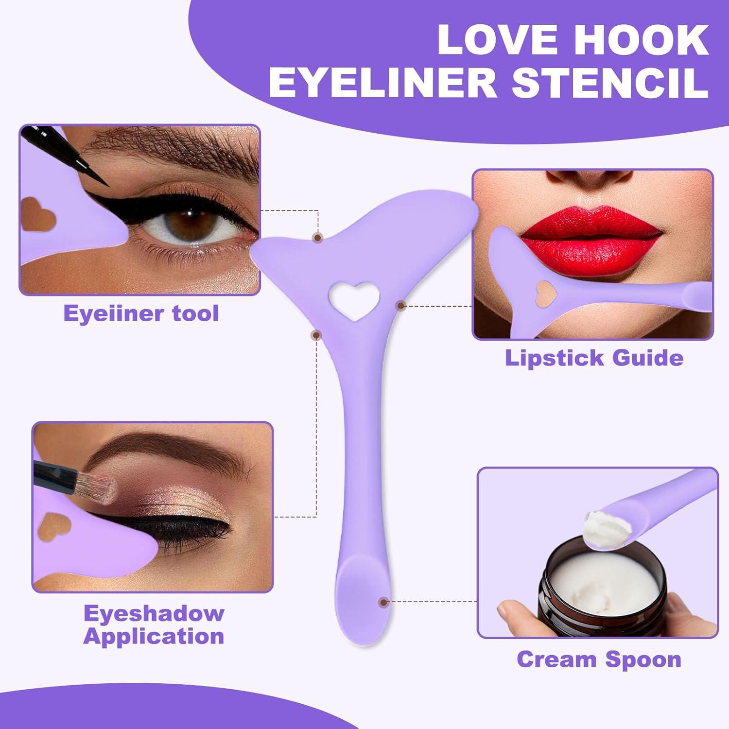 Set de Plantillas de Delineador IDDFEVE 2 Pcs Silicona Morado