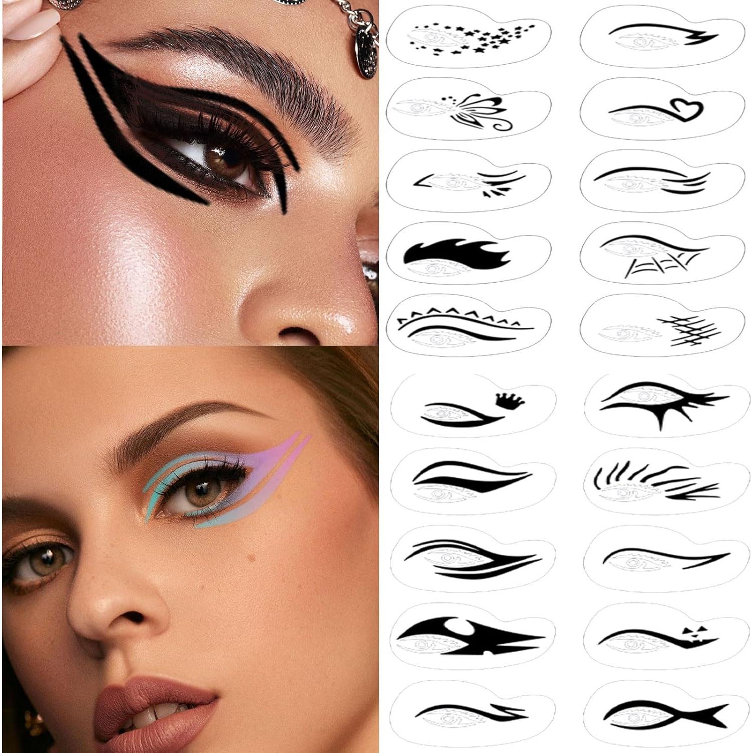 Plantilla de Maquillaje de Ojos Ylapagne - 12 Diseños Reutilizables