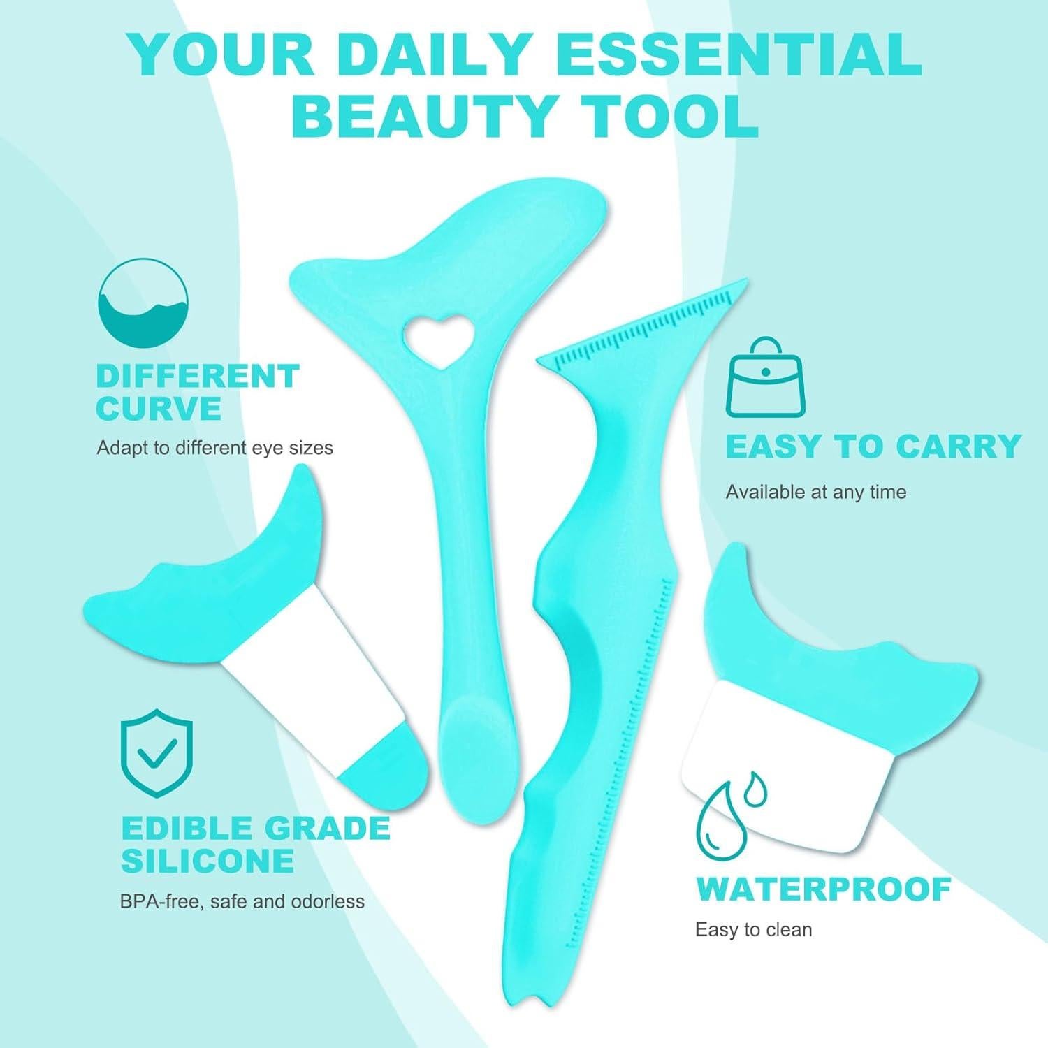 4 Plantillas de Delineador IDDFEVE para Ojos de Gato - Silicona