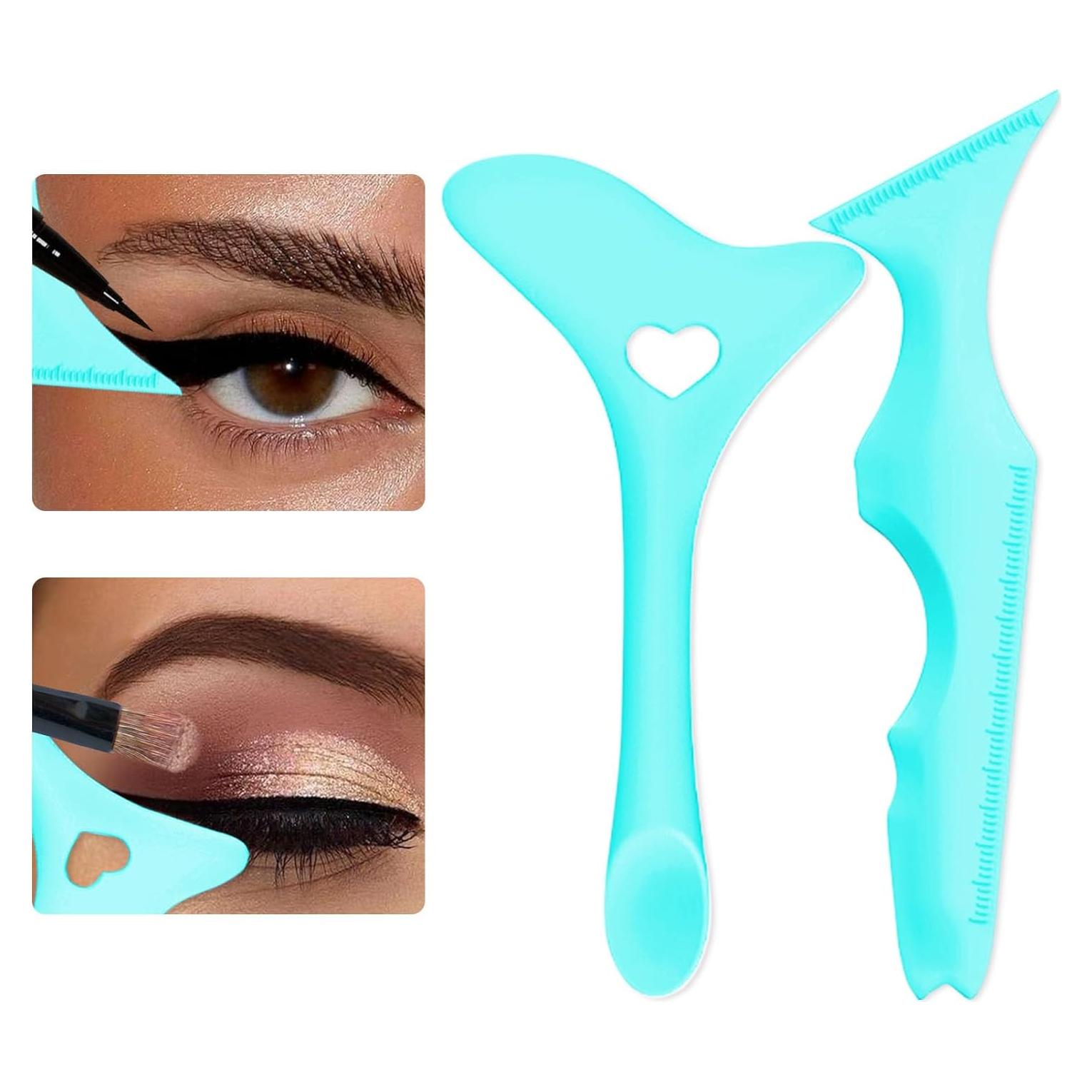 Set de Plantillas de Delineador IDDFEVE 2 Pcs Silicona Azul