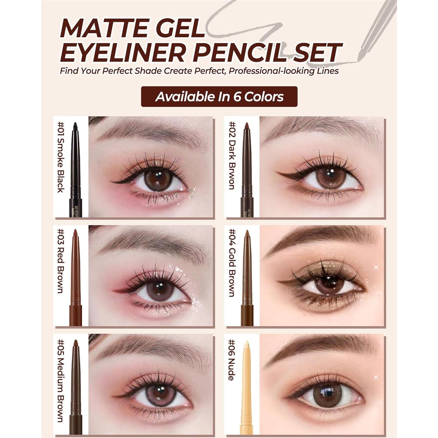 Lápiz de Eyeliner Negro Retráctil SUMEITANG con Plantilla