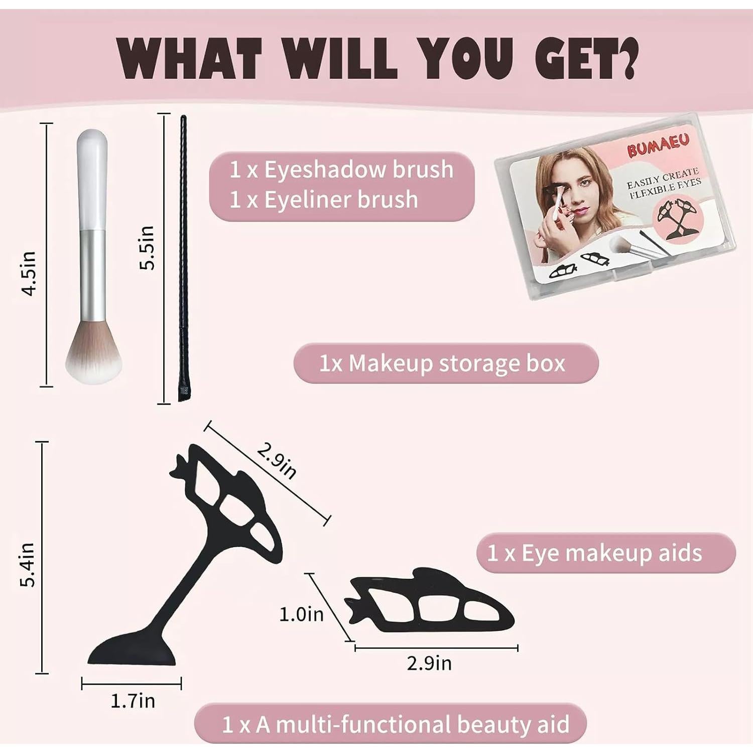 Reusable eyetour eyeshadow tool,eye makeup aid guide,eyeliner stencil,eyeshadow applicator assistant,quick Makeup Template(4 pc)