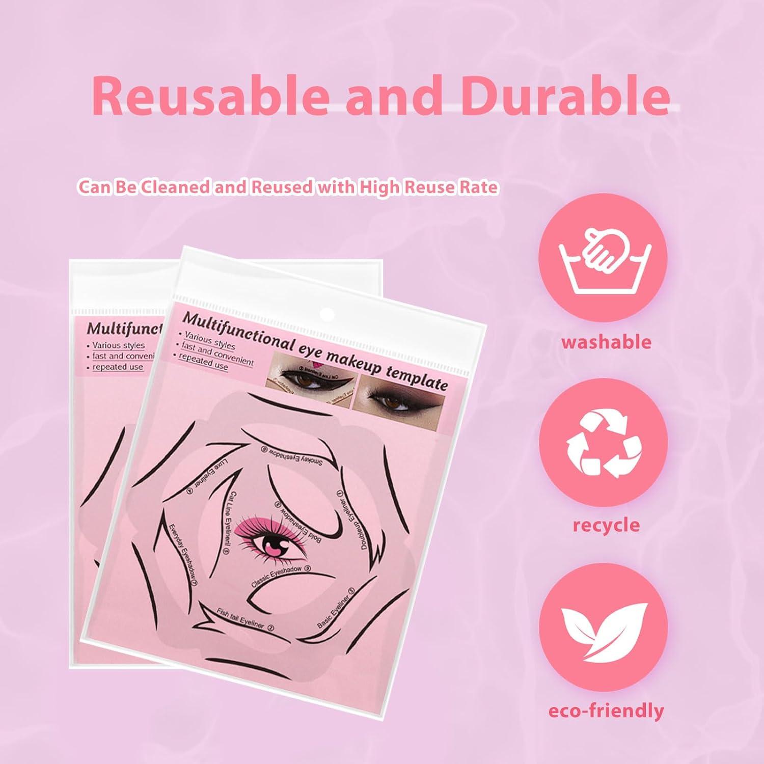 Plantillas de Eyeliner Reutilizables YAFIYGI 10 Métodos 4 Hojas