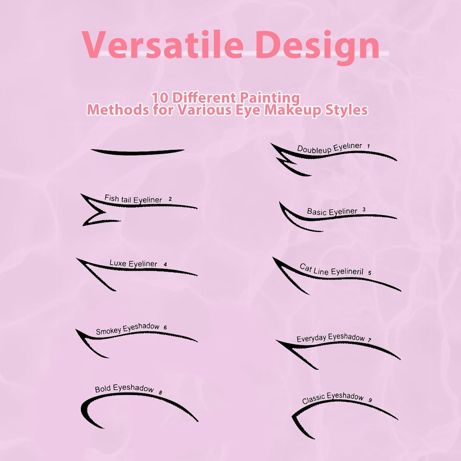 Plantillas de Eyeliner Reutilizables YAFIYGI 10 Métodos 4 Hojas