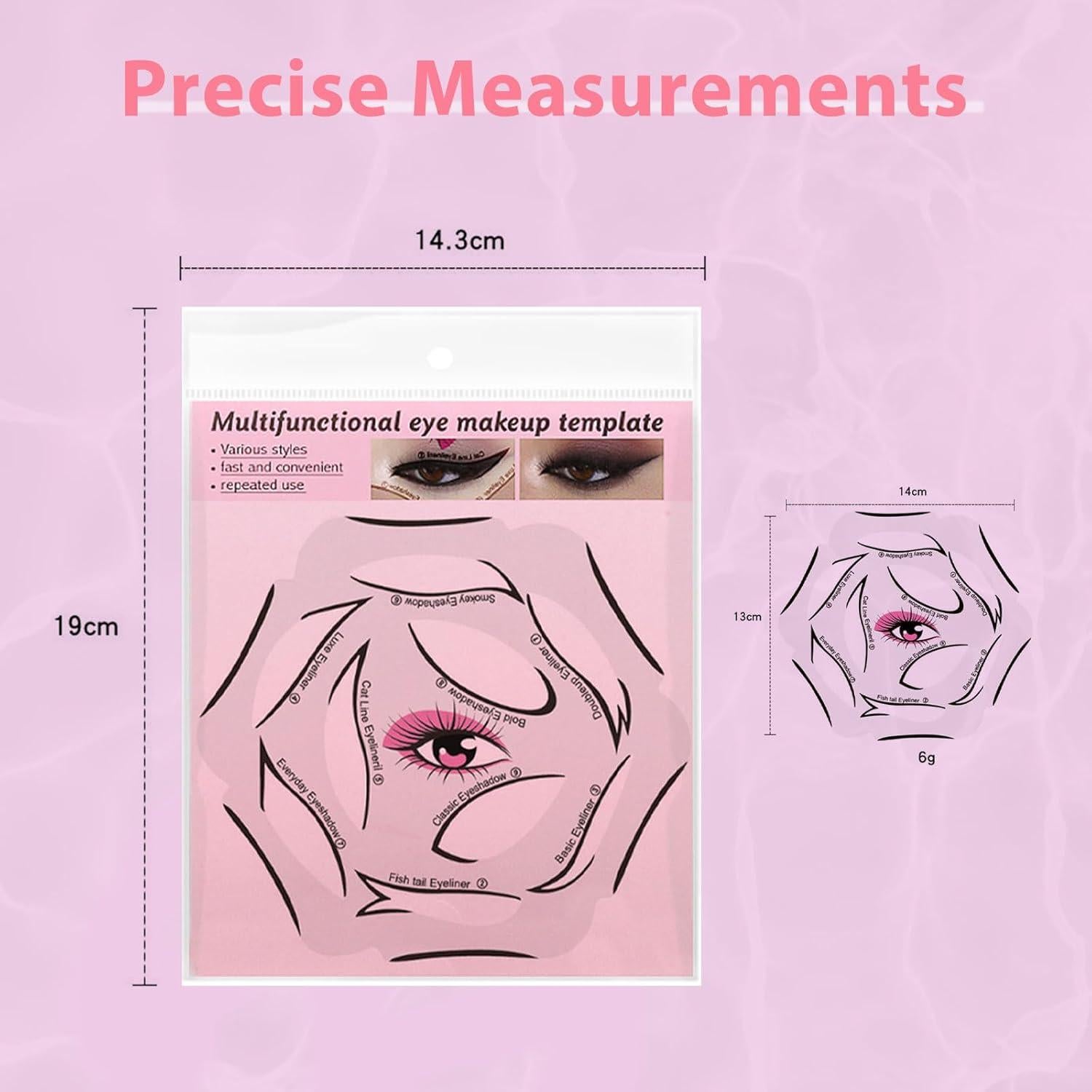 Plantillas de Eyeliner Reutilizables YAFIYGI 10 Métodos 4 Hojas