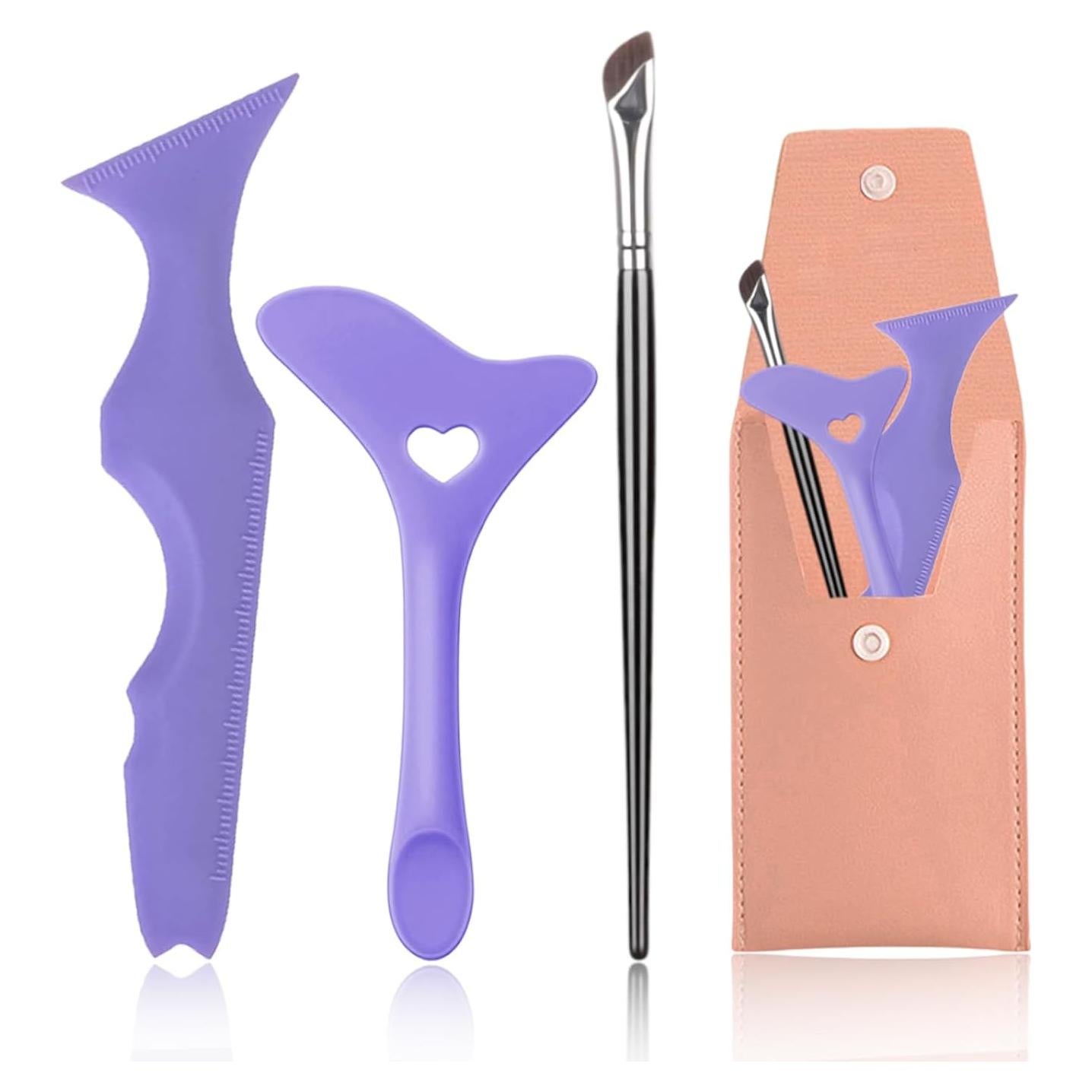 Plantilla de Delineador Reutilizable JIAXIN Morado 3 Pcs