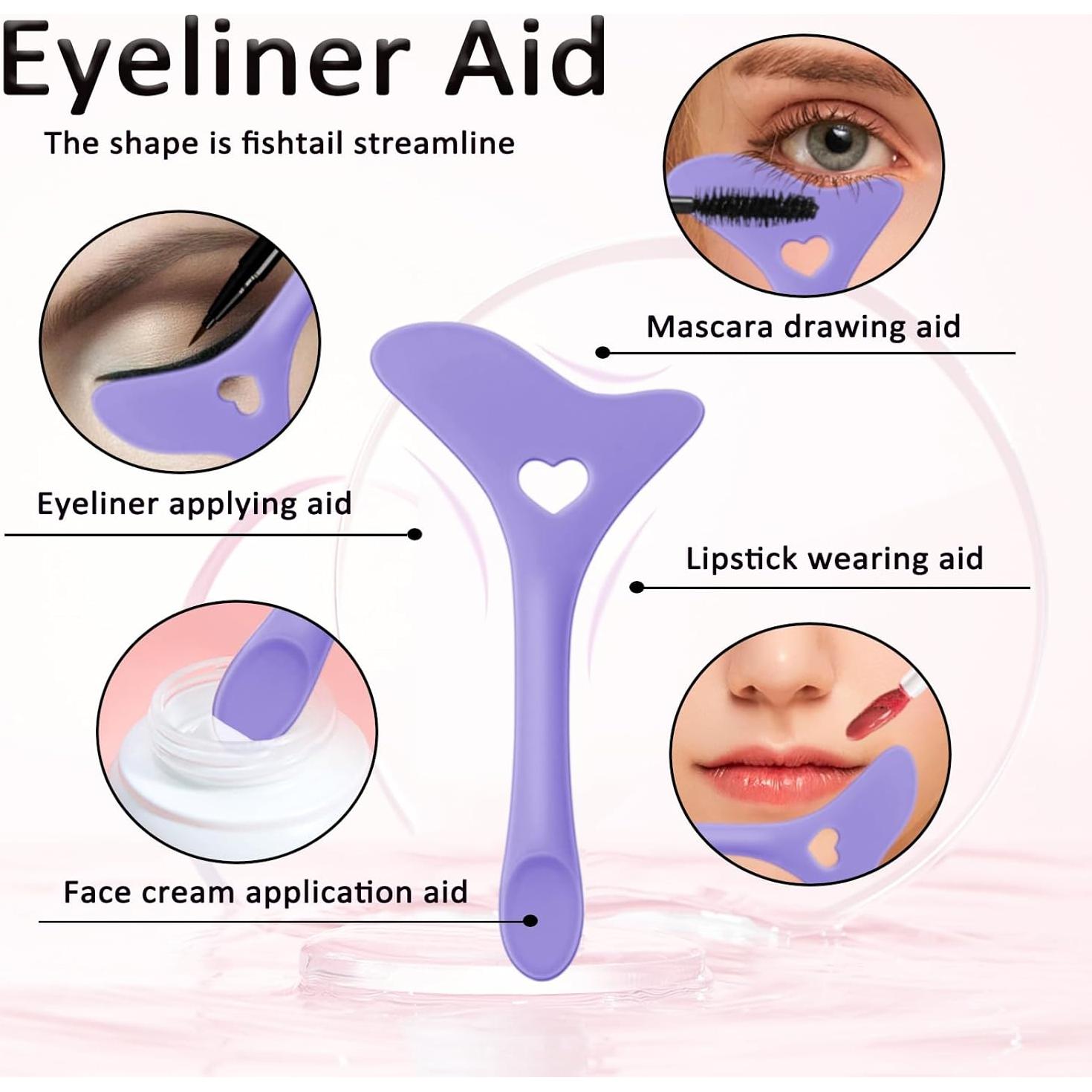 Plantilla de Delineador Reutilizable JIAXIN Morado 3 Pcs