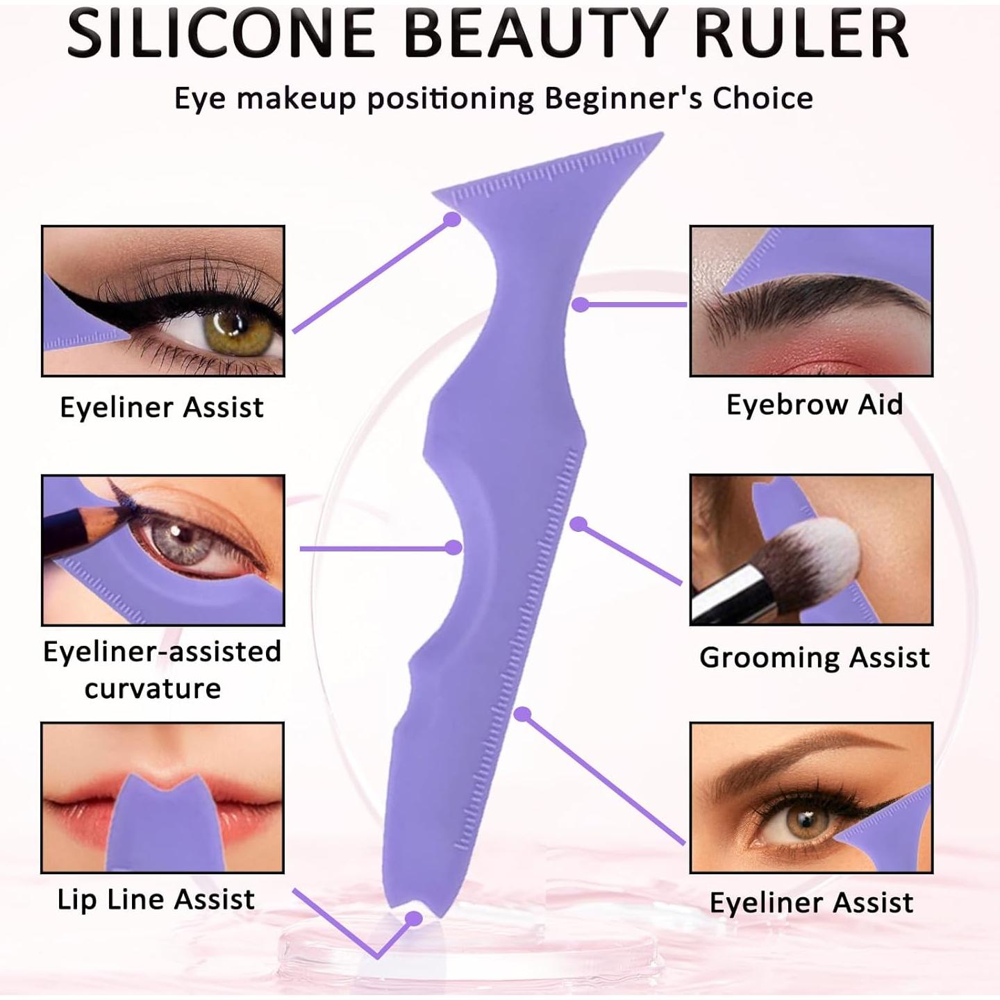 Plantilla de Delineador Reutilizable JIAXIN Morado 3 Pcs