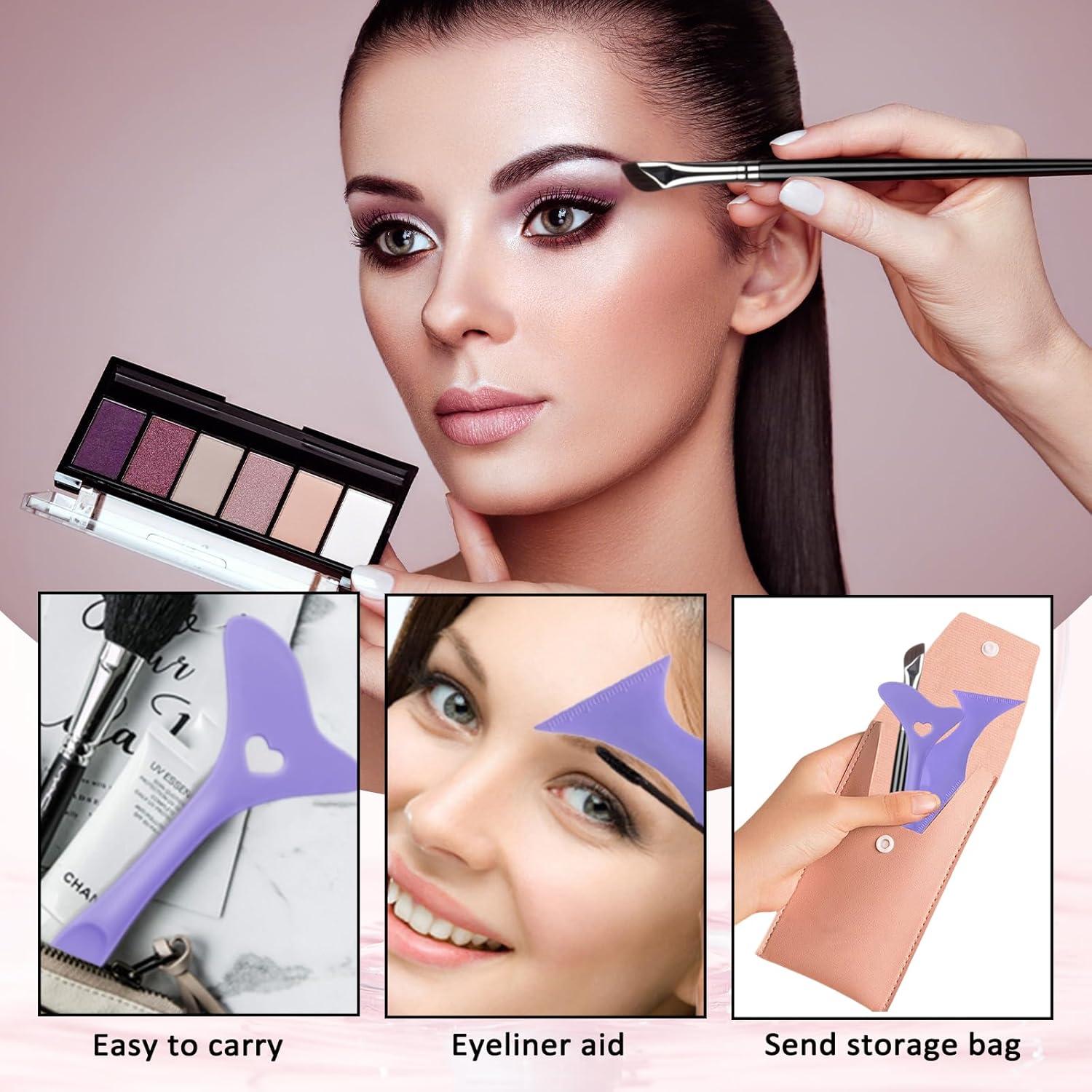 Plantilla de Delineador Reutilizable JIAXIN Morado 3 Pcs