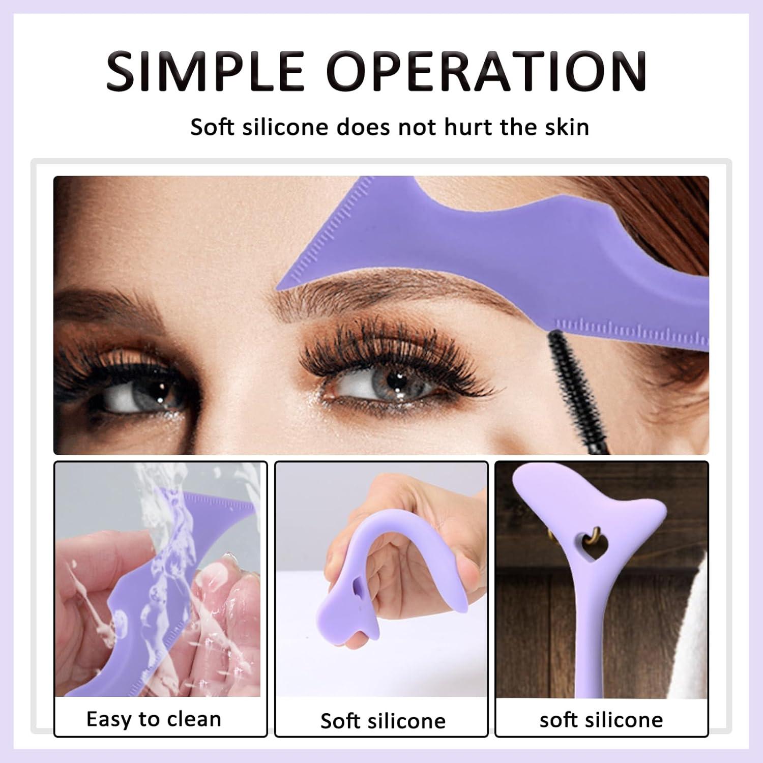 Plantilla de Delineador Reutilizable JIAXIN Morado 3 Pcs