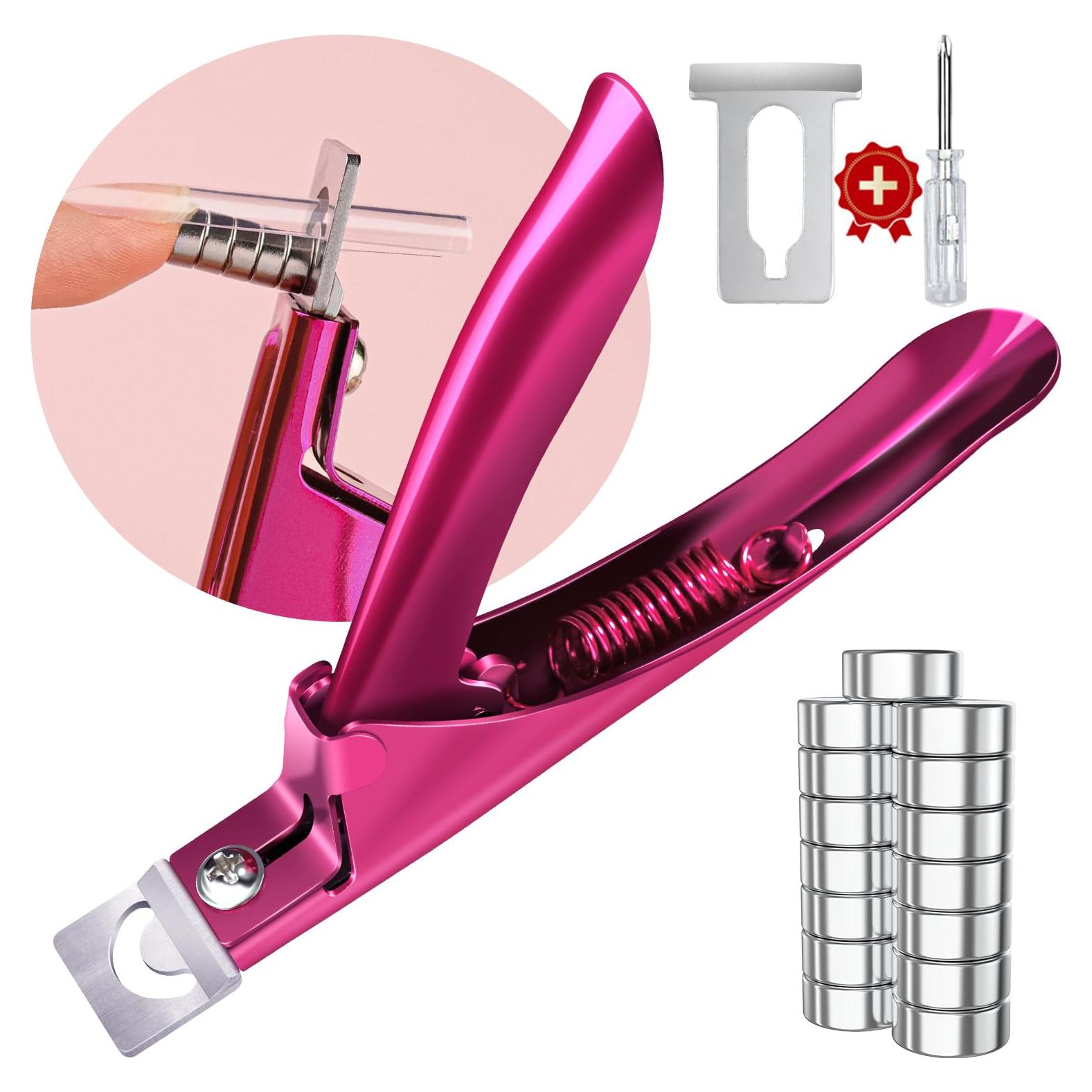 Cortauñas Premium GA&EN Rojo Violeta con Imanes Ajustables