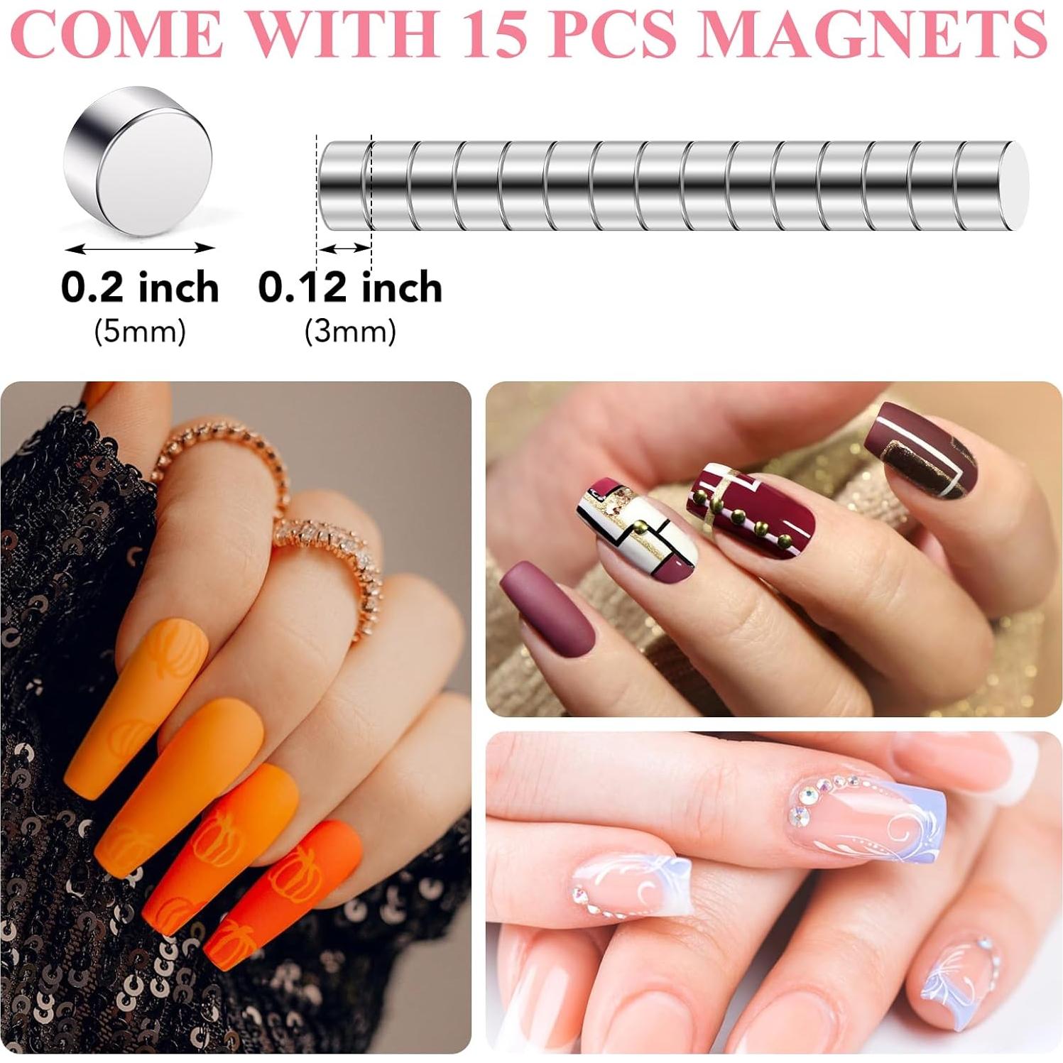 Cortauñas Falsos Rosa Acero Inoxidable con 15 Imanes