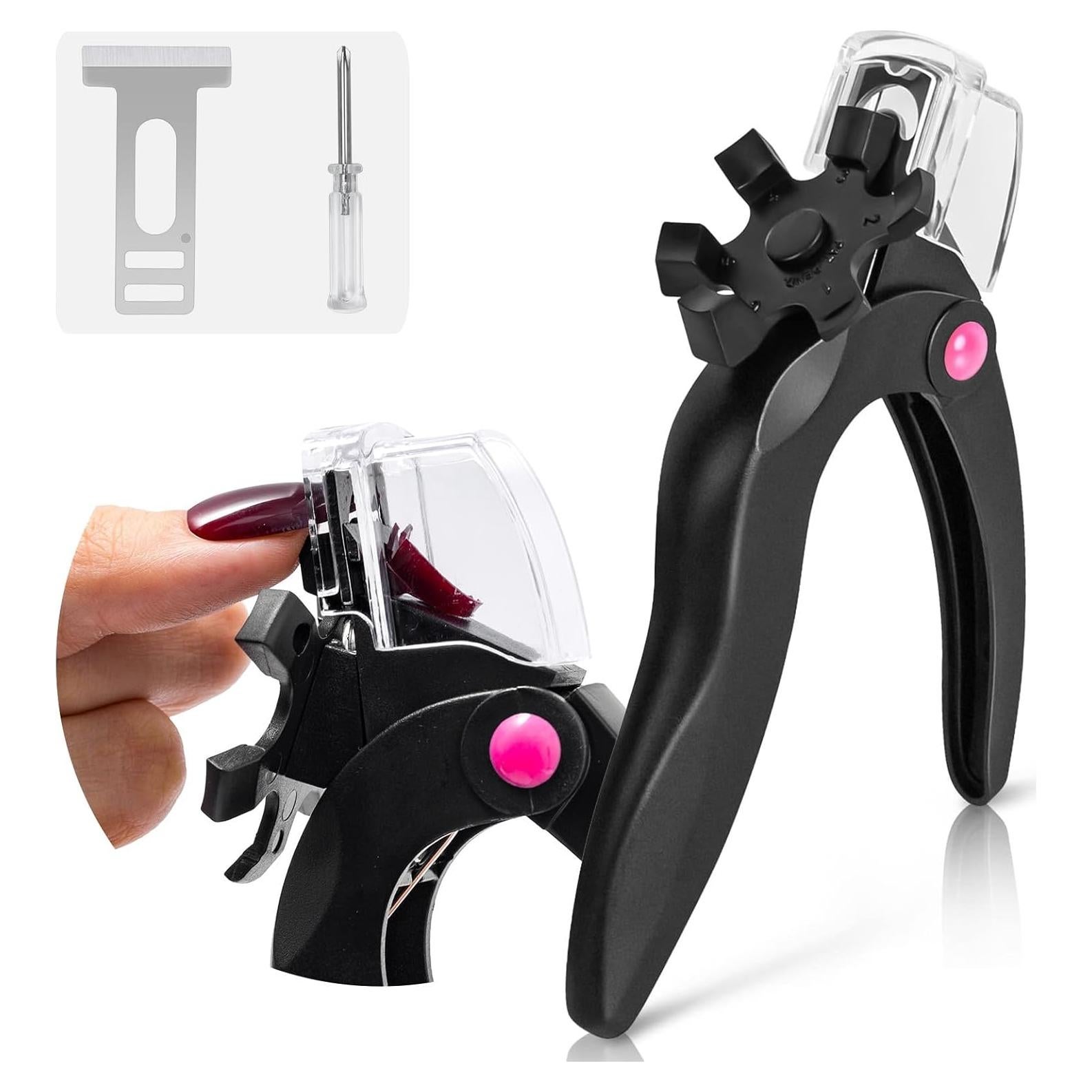 Cortador de Uñas Acrílicas AIRSEE Ajustable con Medidor Negro