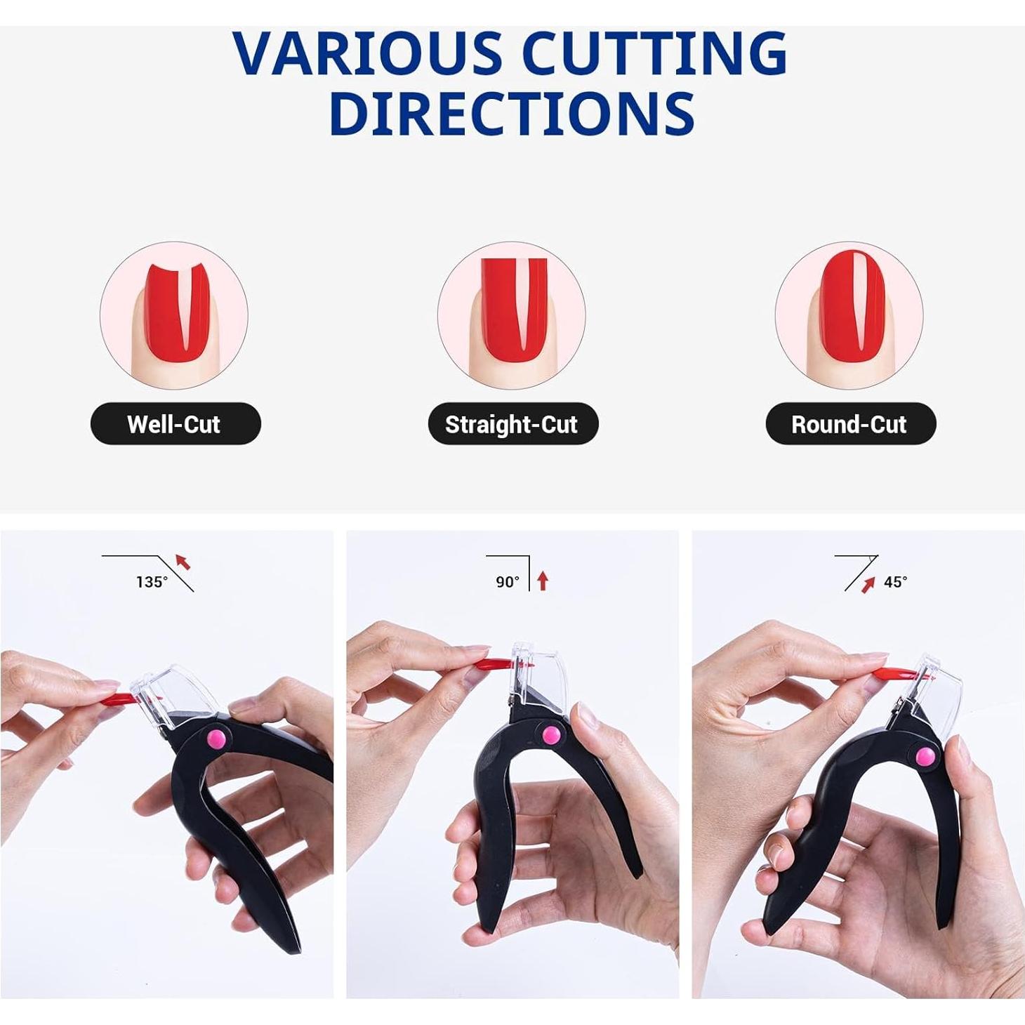 Cortador de Uñas Acrílicas AIRSEE Ajustable con Medidor Negro