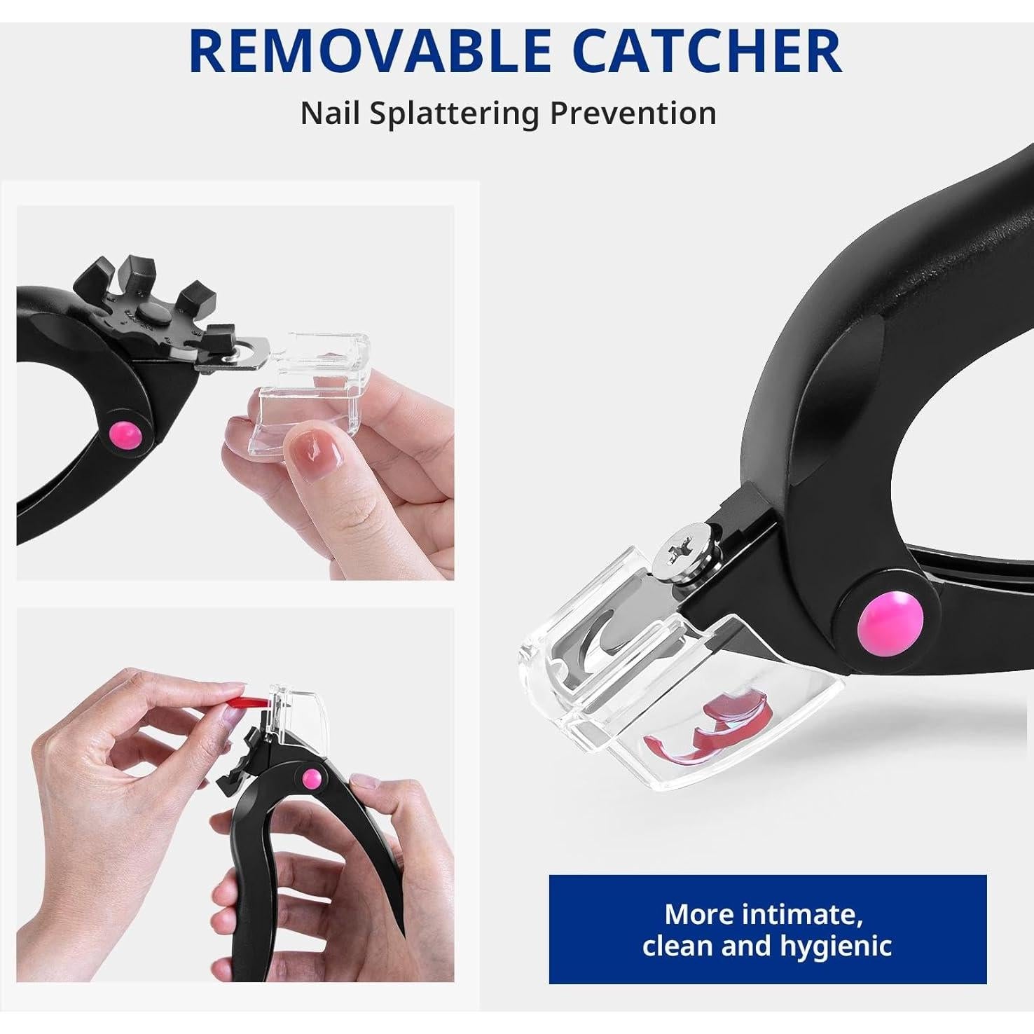 Cortador de Uñas Acrílicas AIRSEE Ajustable con Medidor Negro