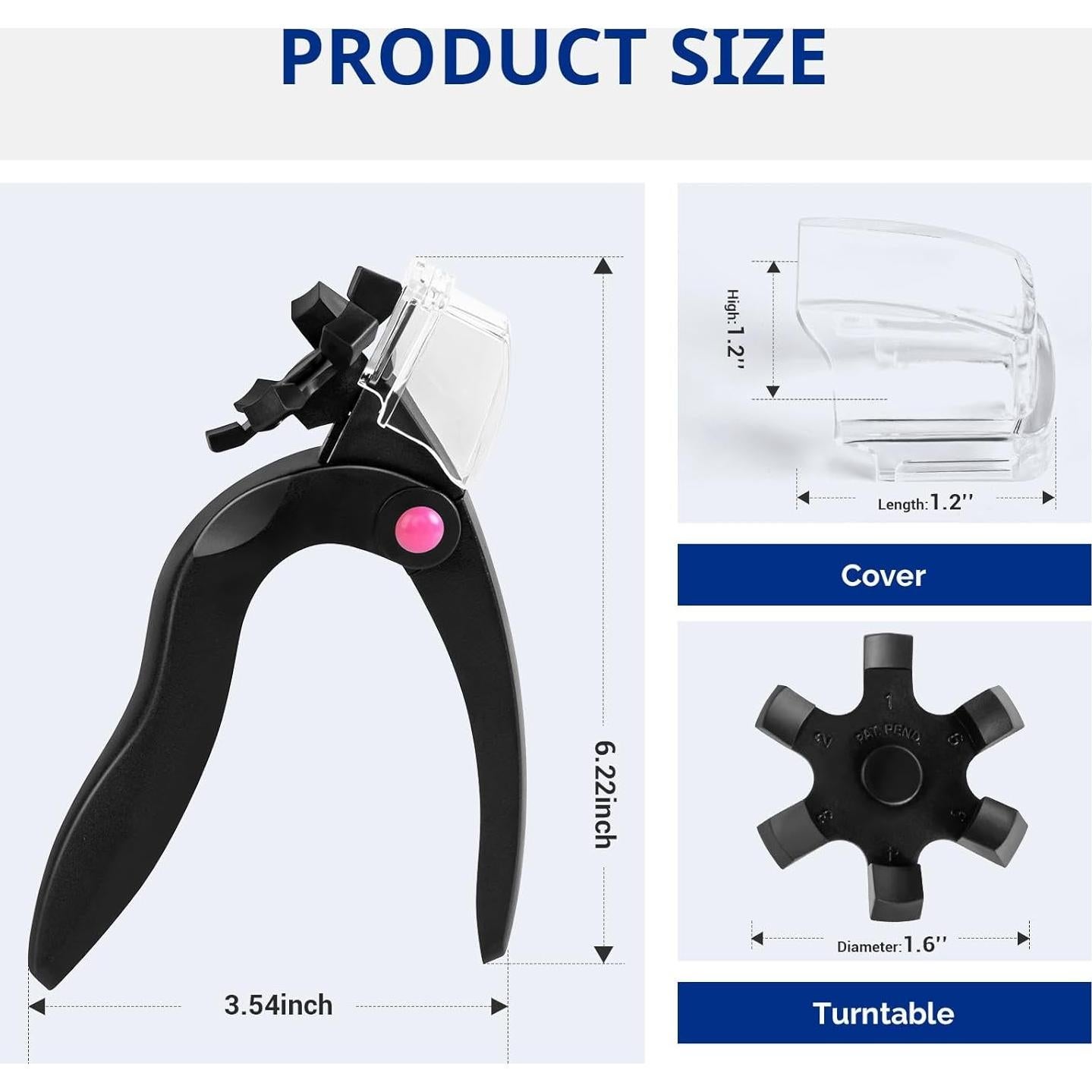 Cortador de Uñas Acrílicas AIRSEE Ajustable con Medidor Negro