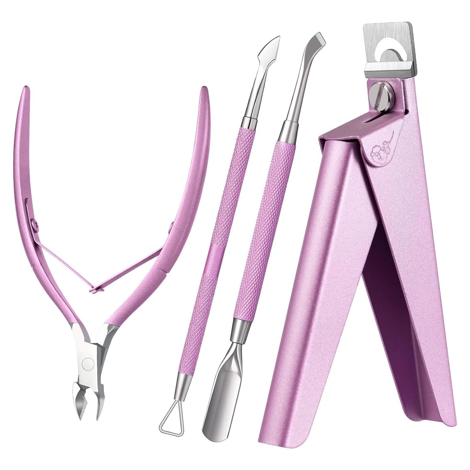 Set Cortadores de Uñas Acrílicos 4 en 1 Melodysusie Rosa