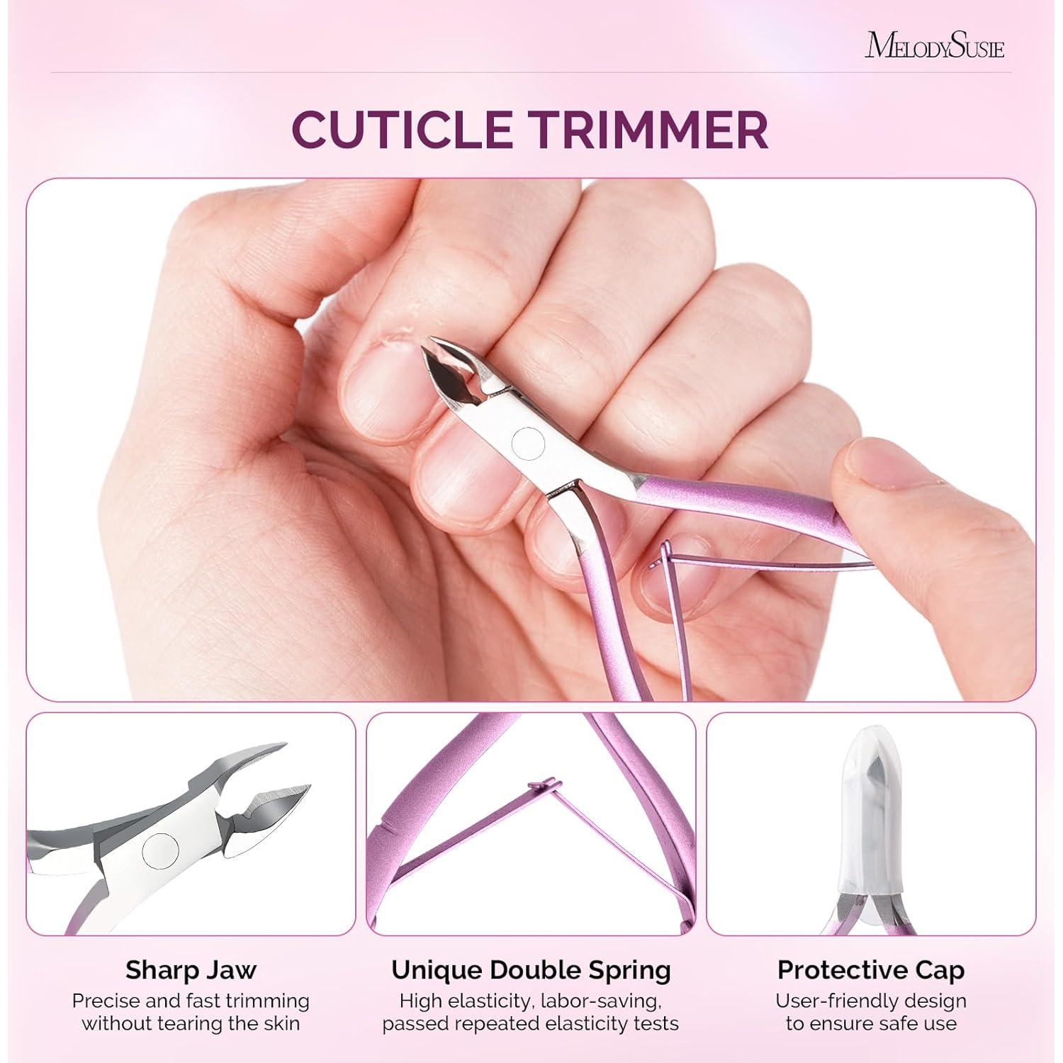 Set Cortadores de Uñas Acrílicos 4 en 1 Melodysusie Rosa